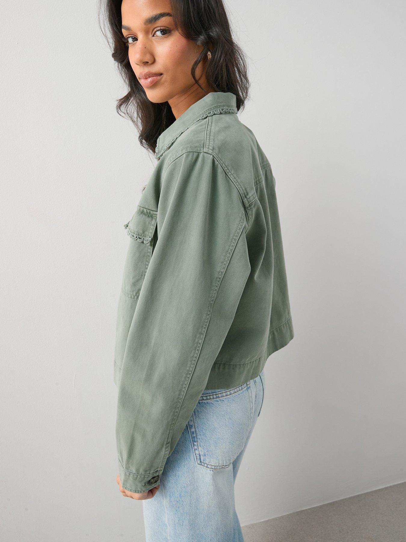 Image 5 of 7 of The Very Collection Trim Detail Utility Jacket - Khaki