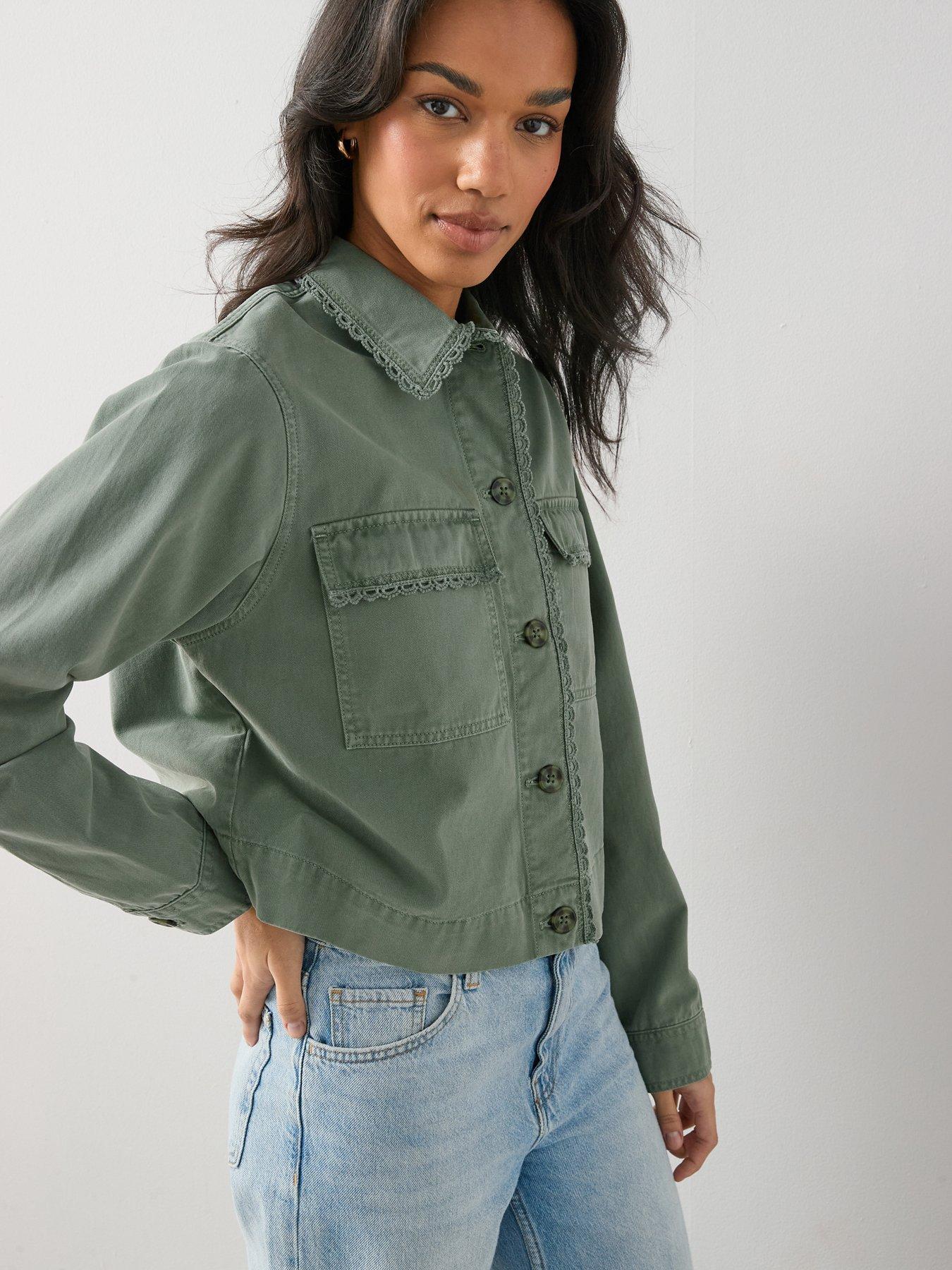 Image 6 of 7 of The Very Collection Trim Detail Utility Jacket - Khaki