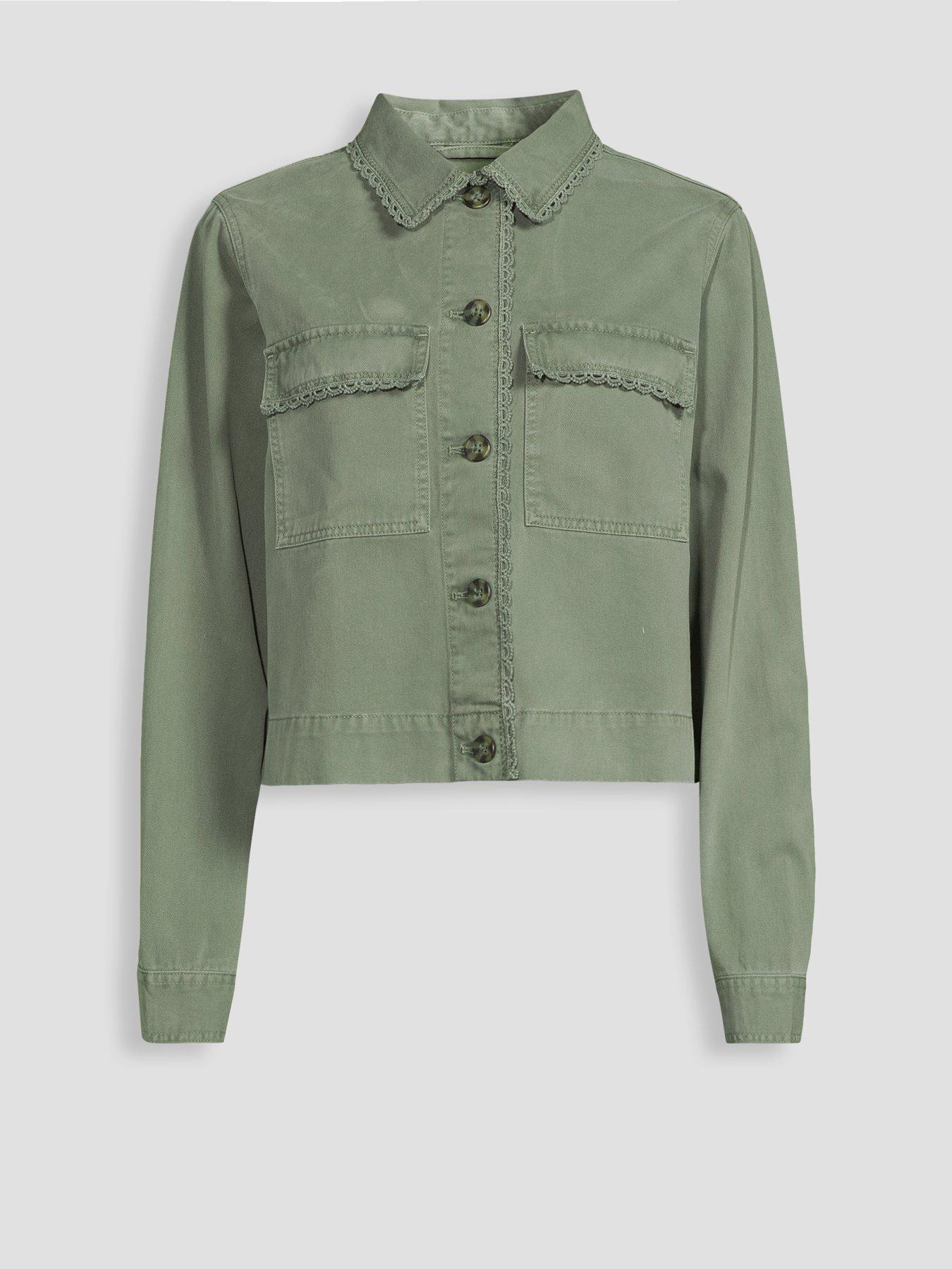 Image 7 of 7 of The Very Collection Trim Detail Utility Jacket - Khaki