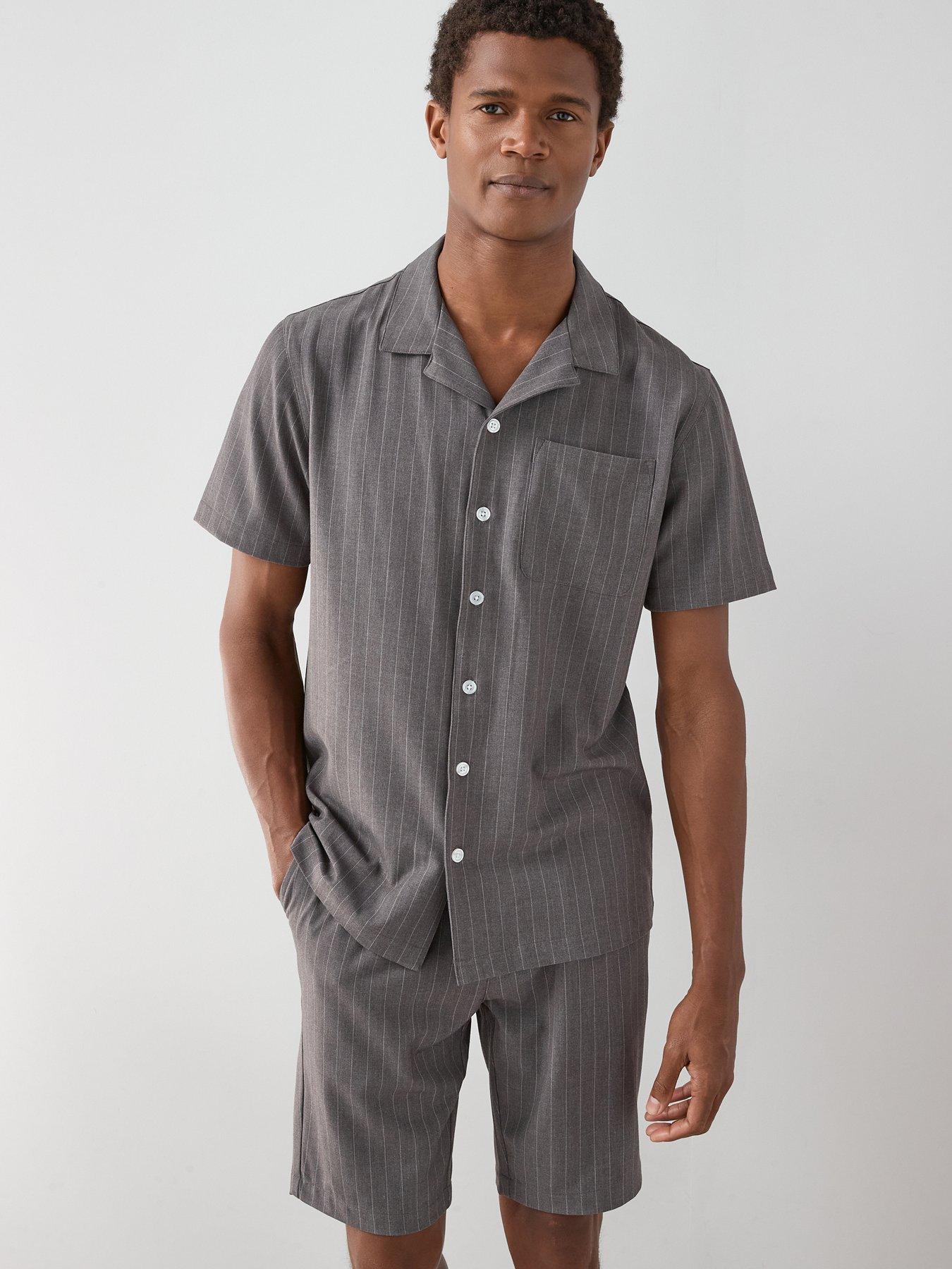 the-very-collection-short-sleeve-pinstripe-shirt-greyfront