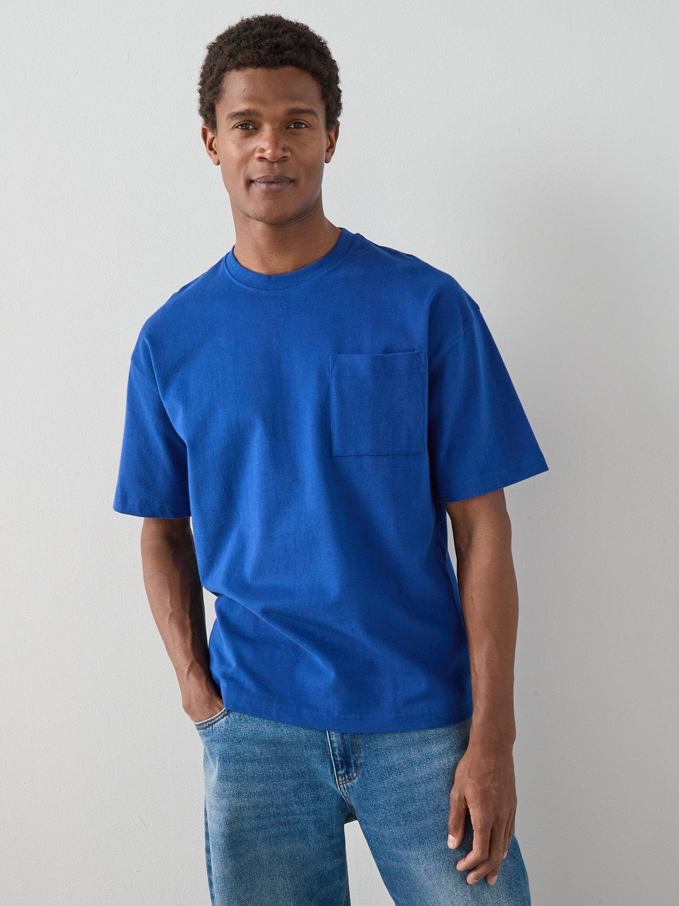 The Very Collection Pure Cotton Premium Relaxed Fit Pocket T-shirt - Blue