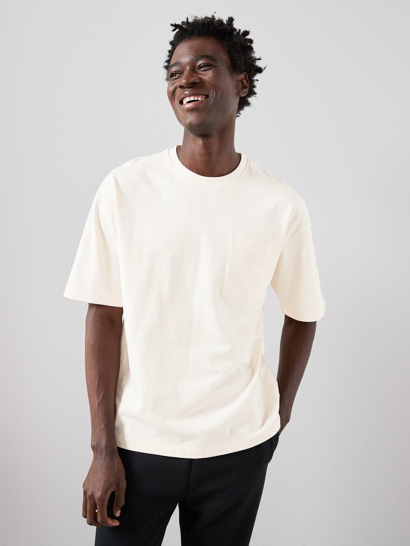 The Very Collection Pure Cotton Premium Relaxed Fit Pocket T-shirt - Cream