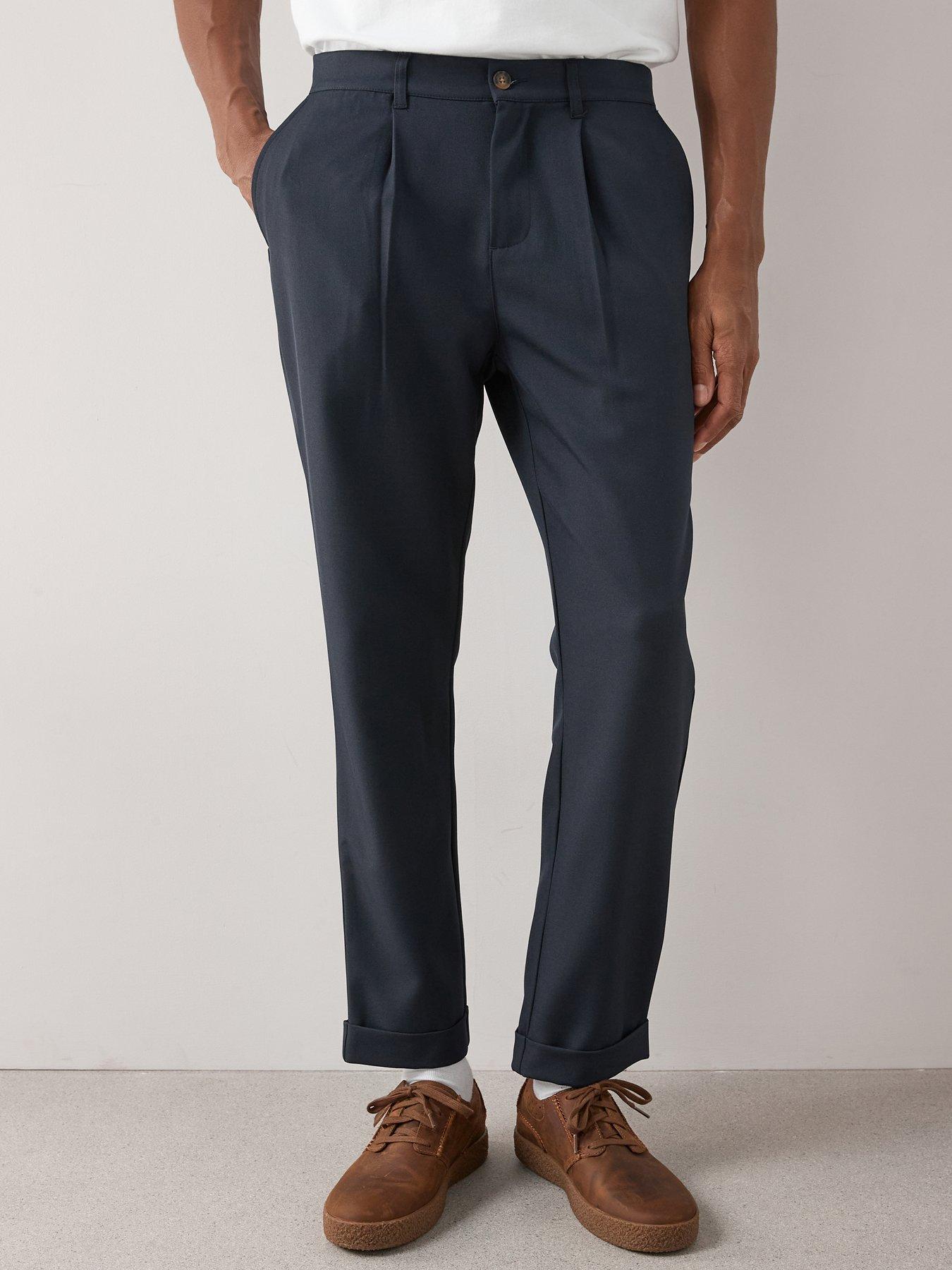 the-very-collection-formal-pleated-trousers-navyfront