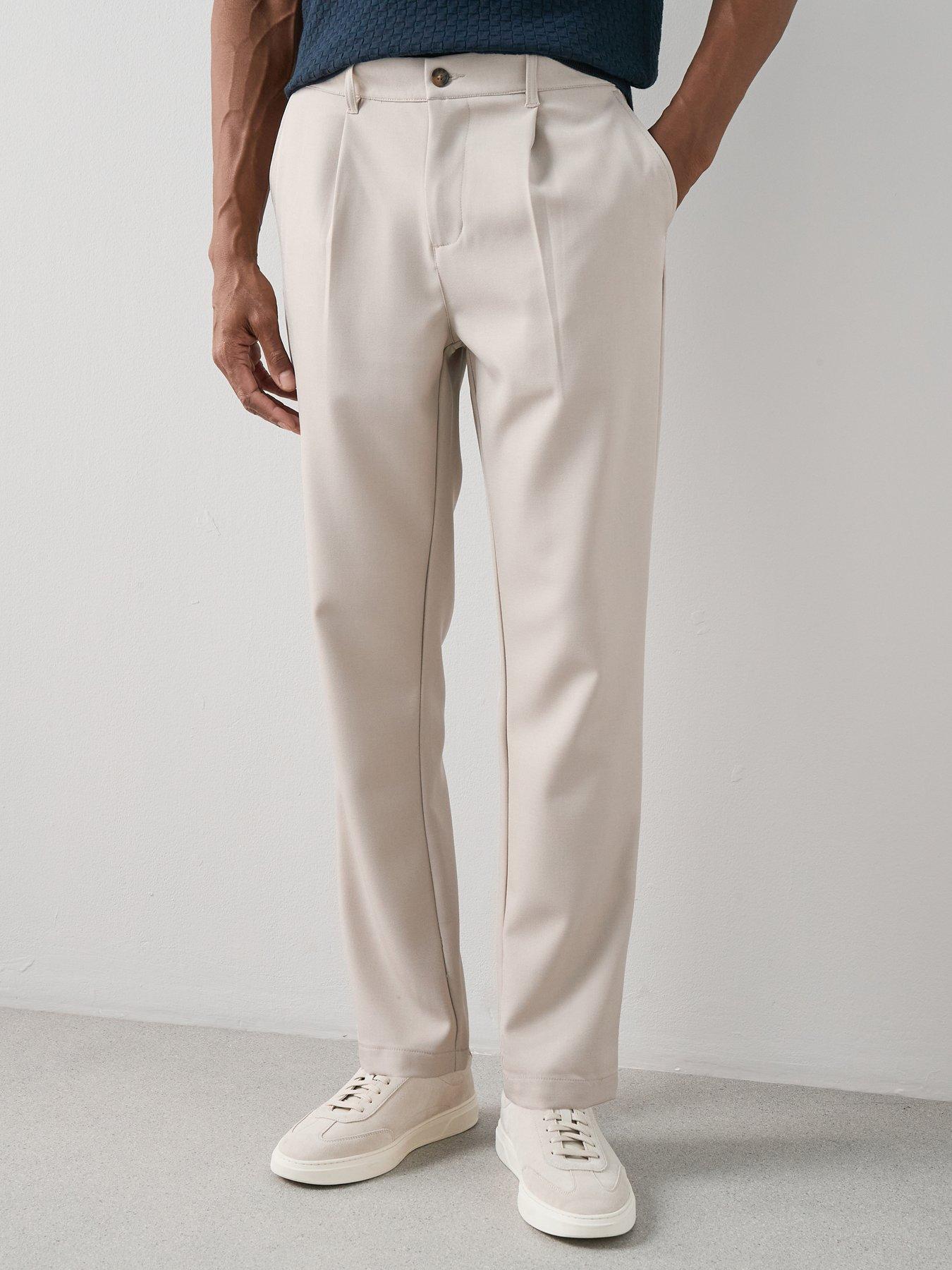 The Very Collection Smart Pleated Trousers - Stone