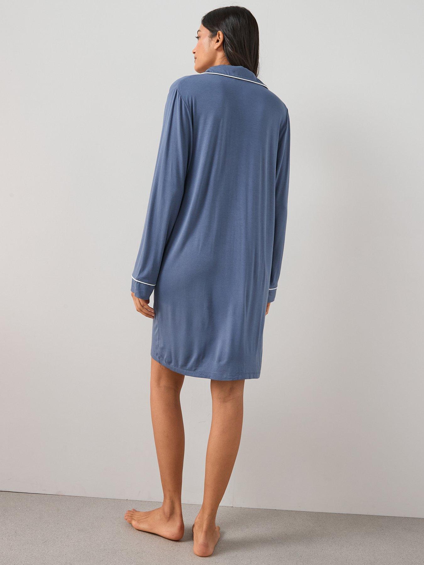Image 2 of 6 of The Very Collection Jersey Revere Nighttdress - Navy