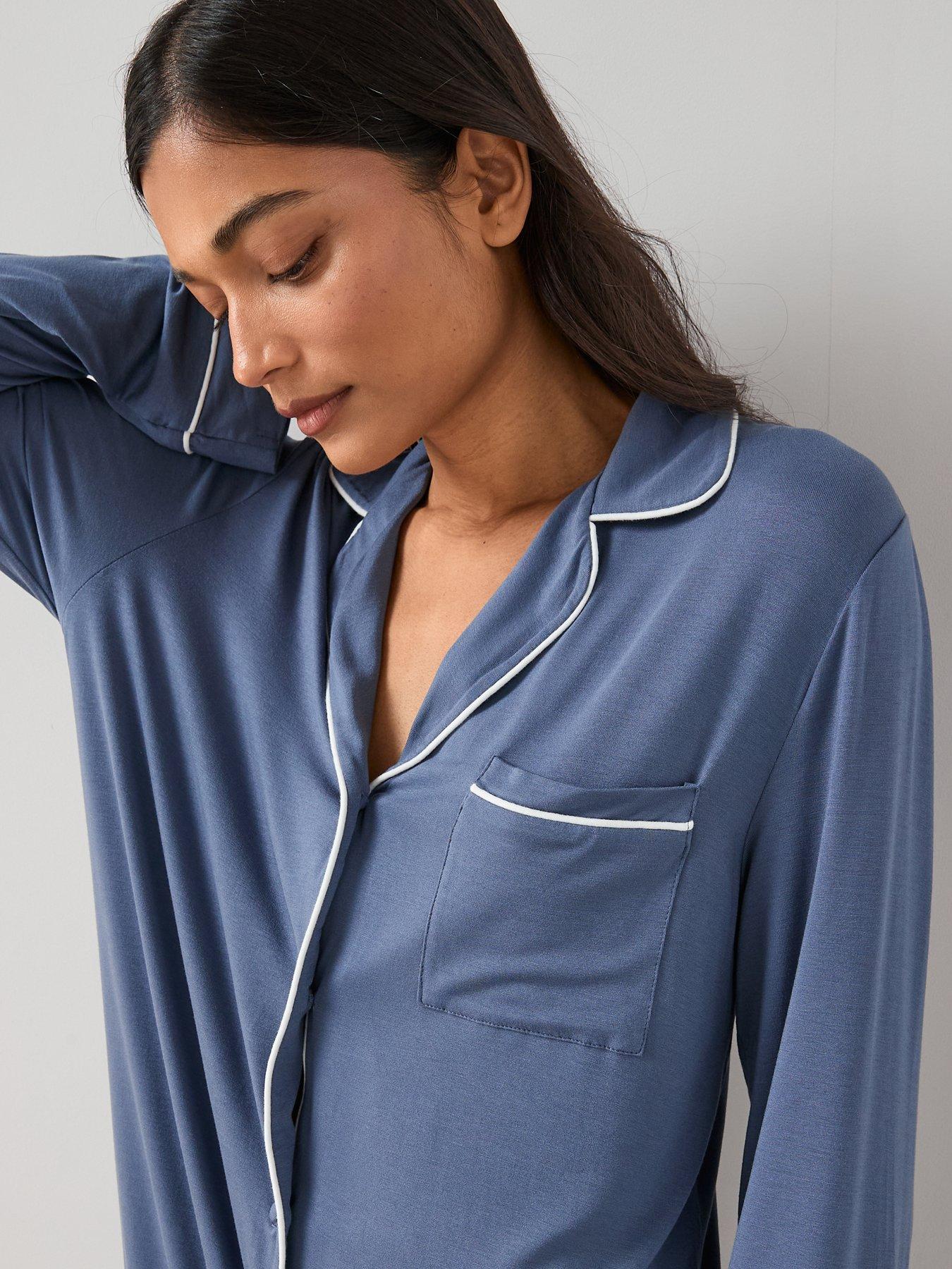 Image 4 of 6 of The Very Collection Jersey Revere Nighttdress - Navy