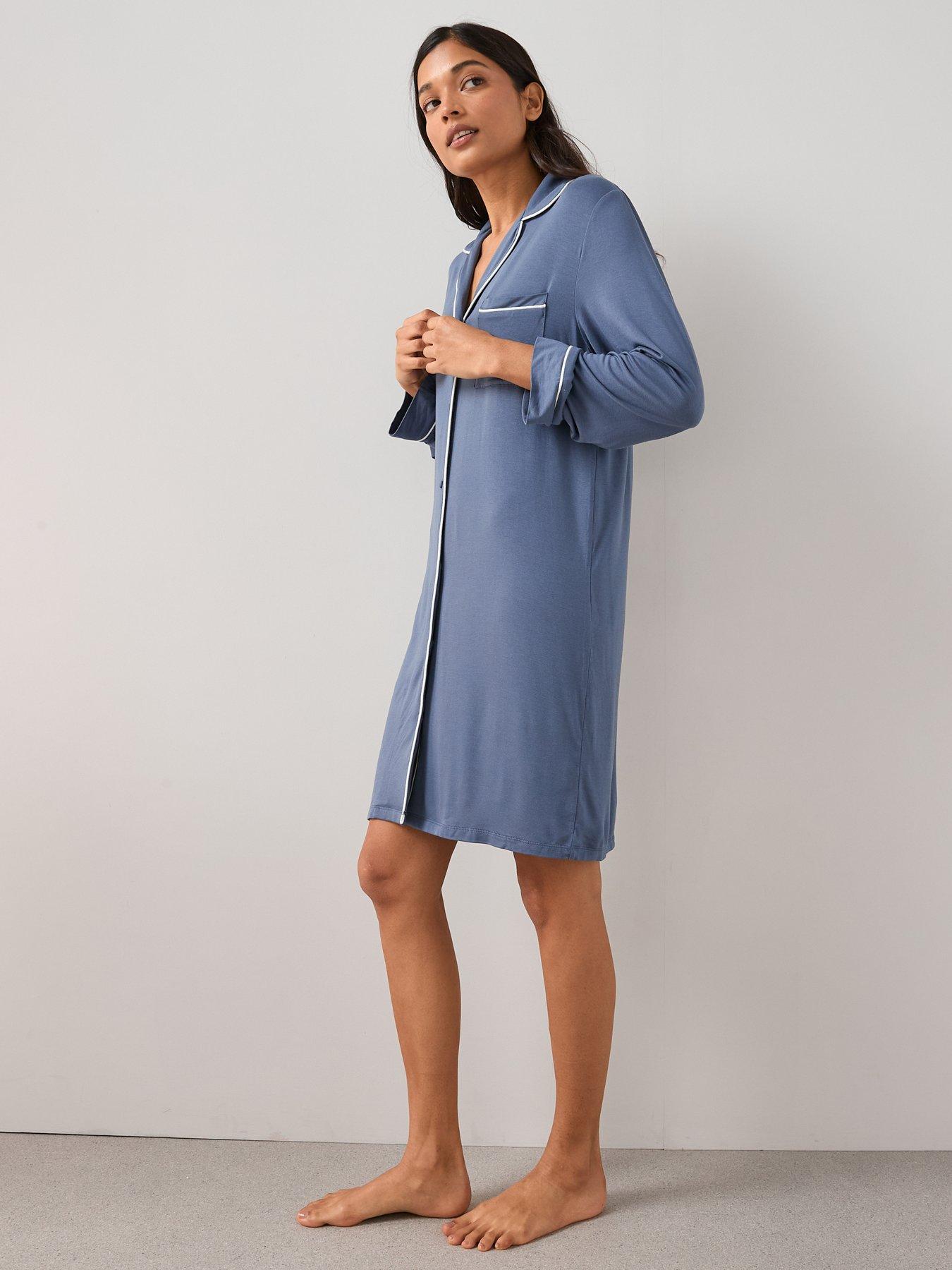 Image 5 of 6 of The Very Collection Jersey Revere Nighttdress - Navy