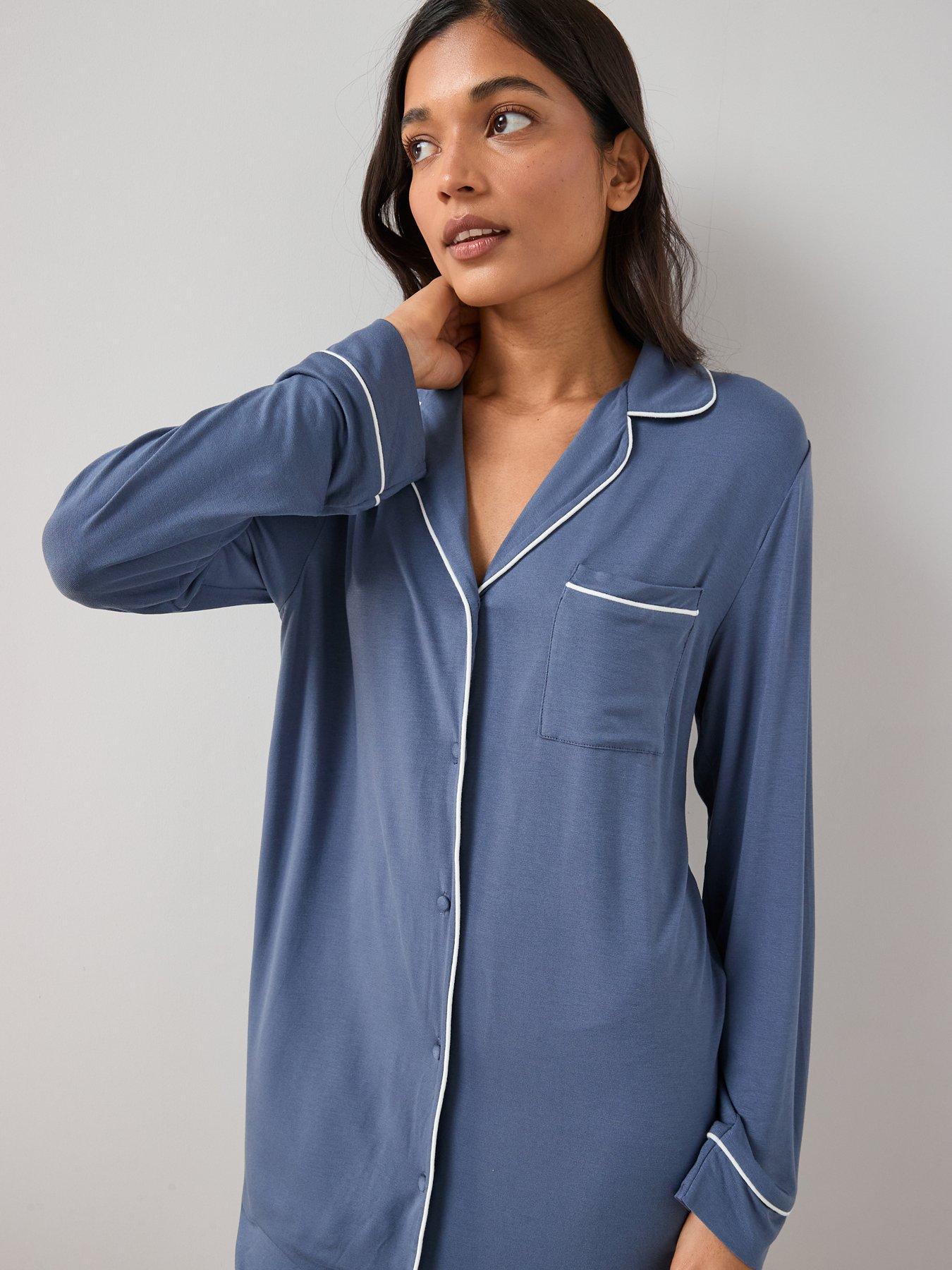 Image 6 of 6 of The Very Collection Jersey Revere Nighttdress - Navy