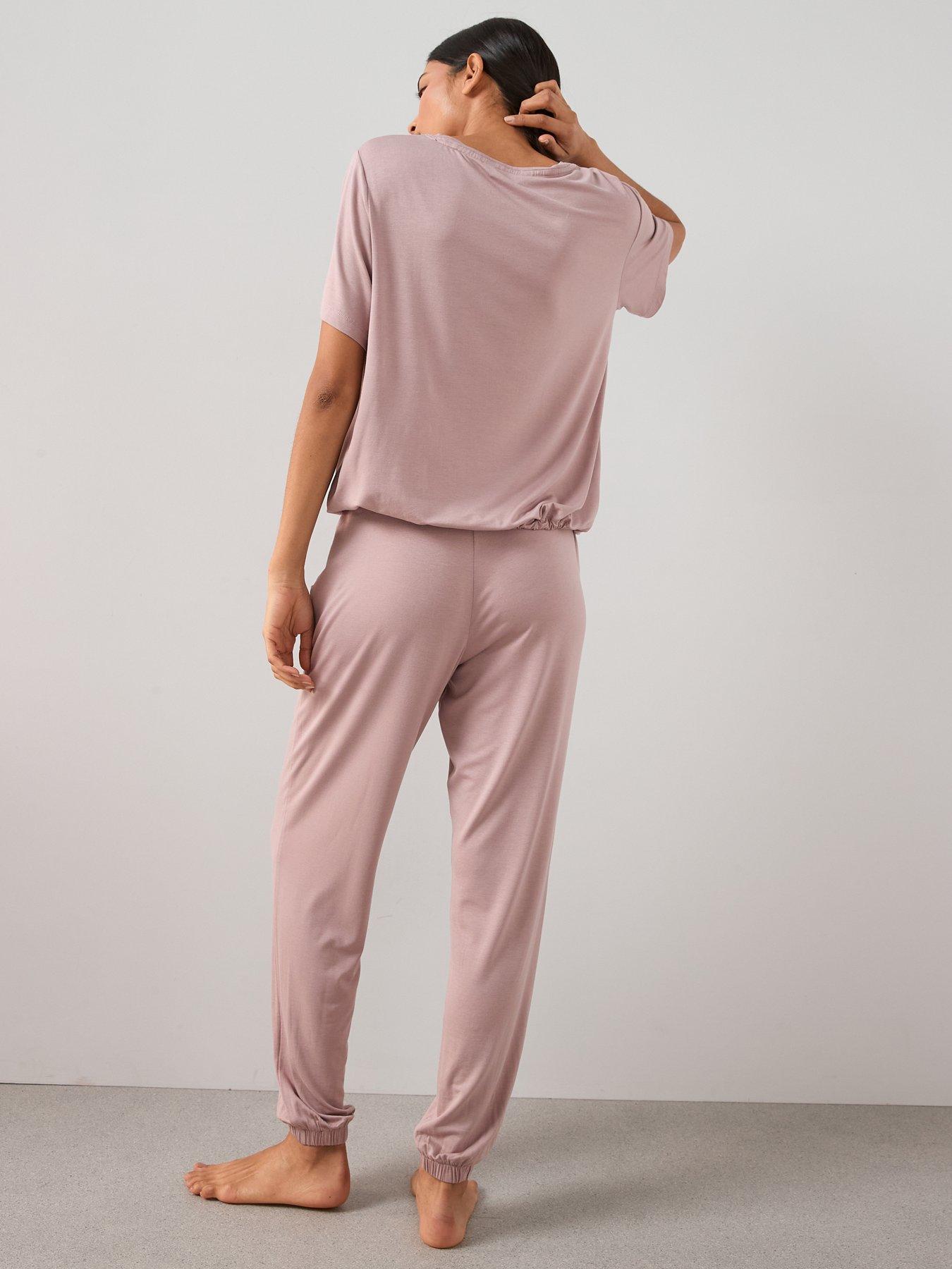 the-very-collection-slouchy-tie-front-short-sleeve-and-jogger-pj-set-purplestillFront