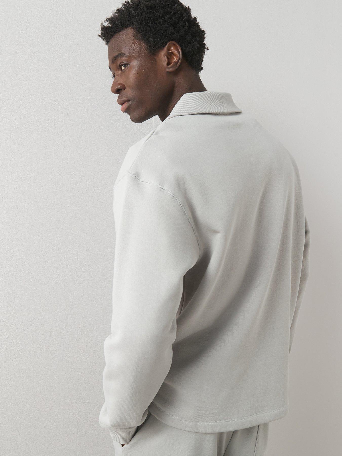 Image 2 of 7 of The Very Collection Pure Cotton Premium Quarter Zip Sweat - Grey