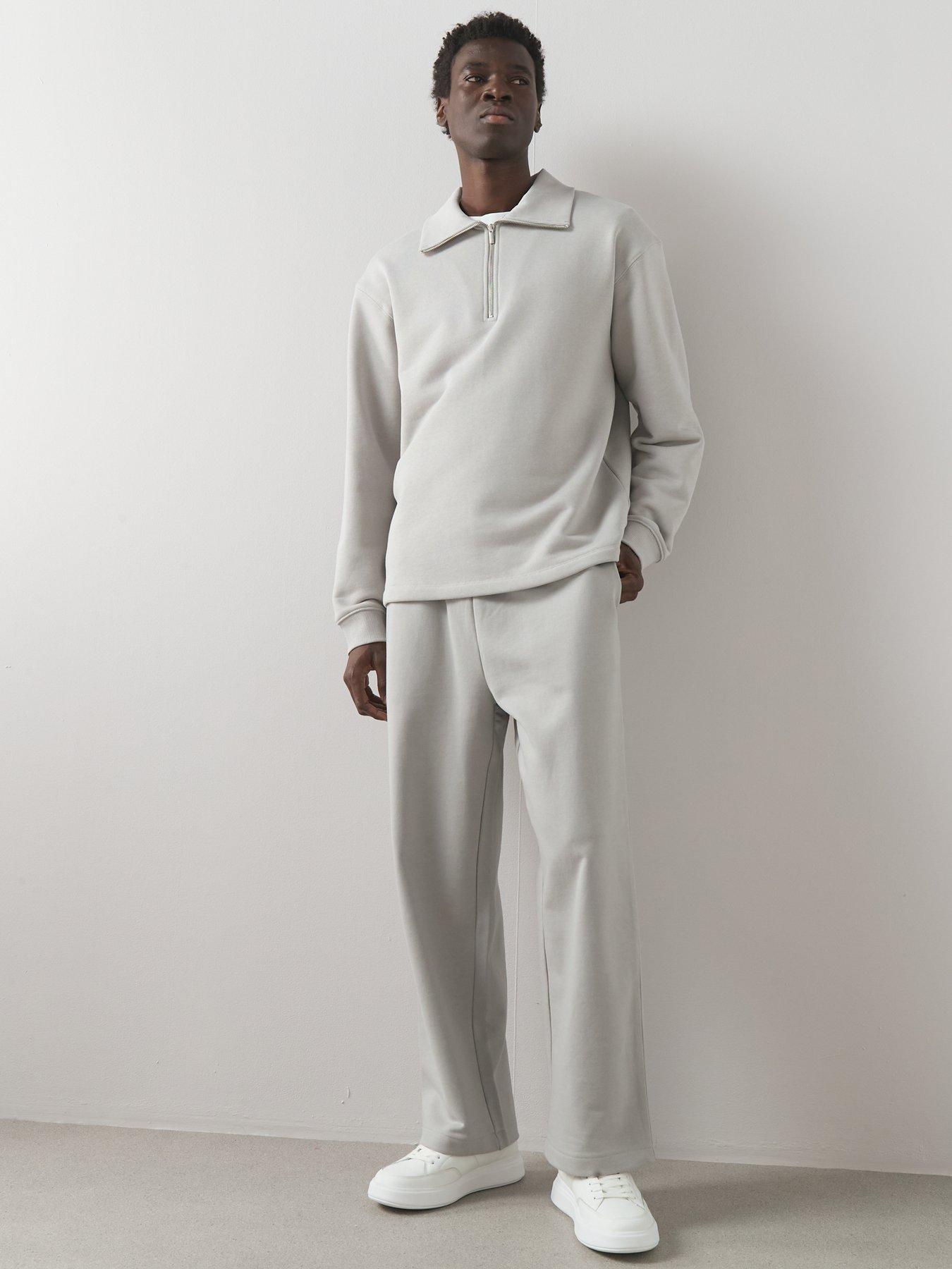 Image 3 of 7 of The Very Collection Pure Cotton Premium Quarter Zip Sweat - Grey