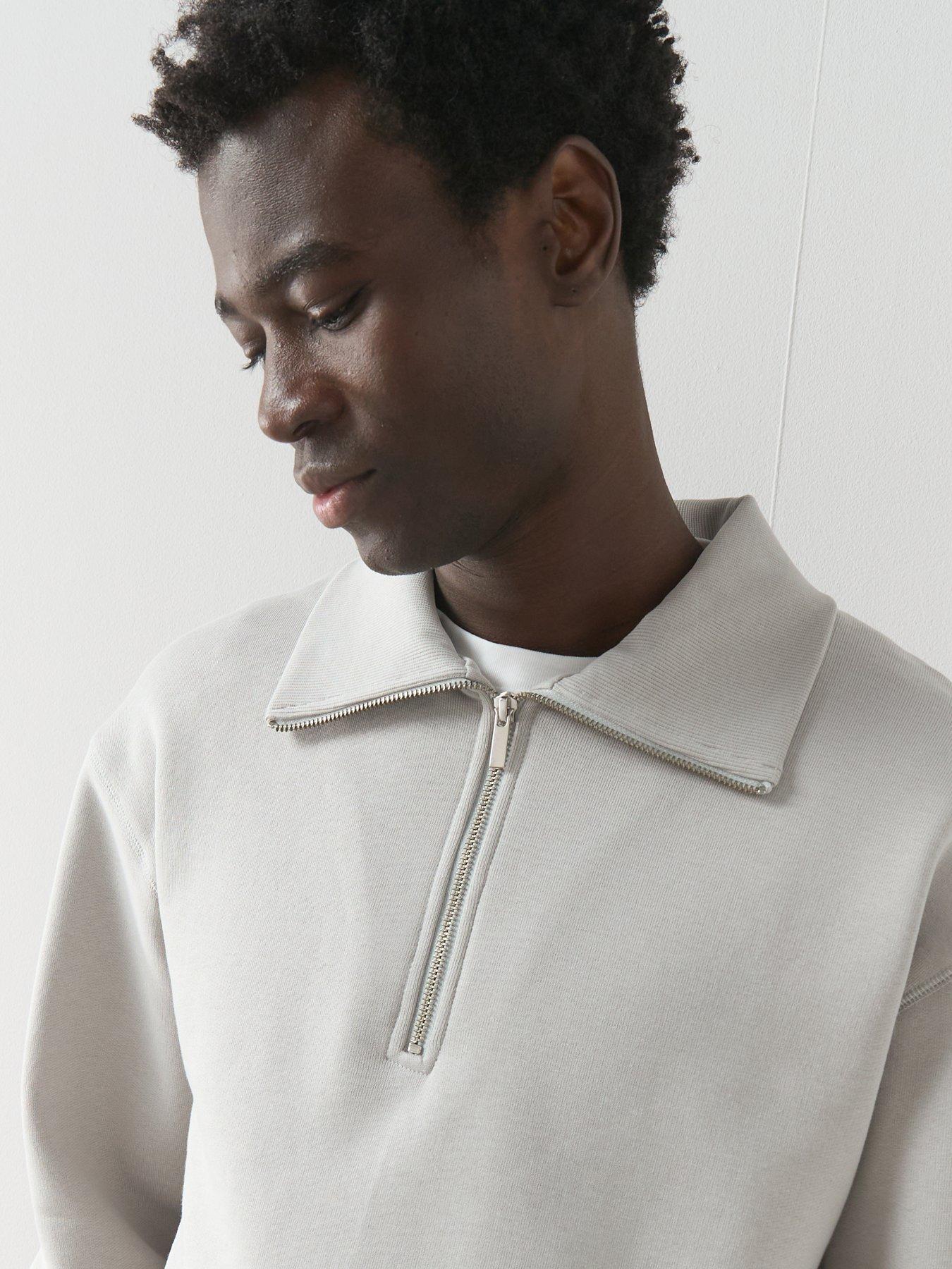Image 4 of 7 of The Very Collection Pure Cotton Premium Quarter Zip Sweat - Grey