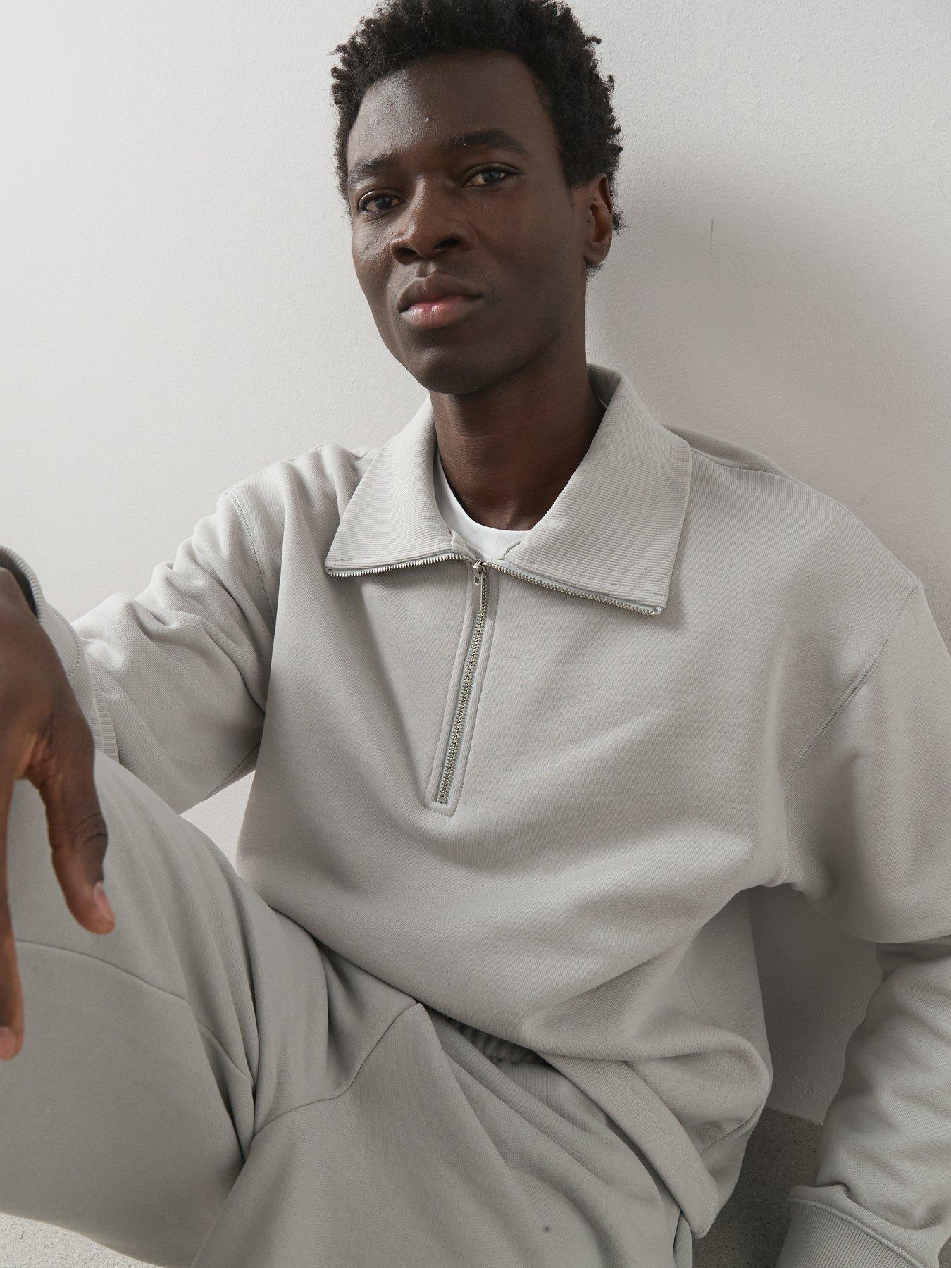 Image 5 of 7 of The Very Collection Pure Cotton Premium Quarter Zip Sweat - Grey