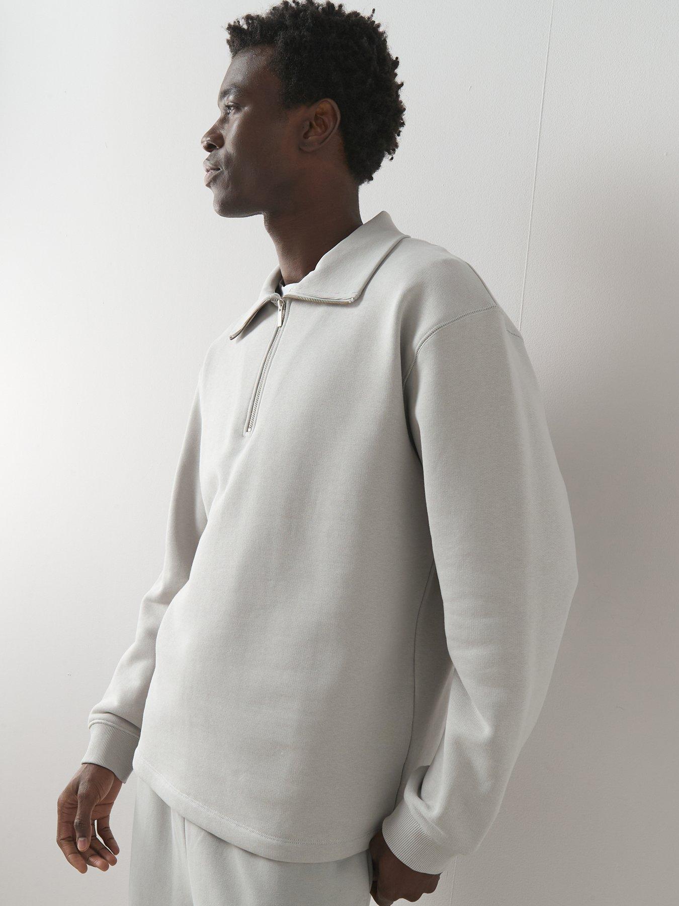 Image 6 of 7 of The Very Collection Pure Cotton Premium Quarter Zip Sweat - Grey