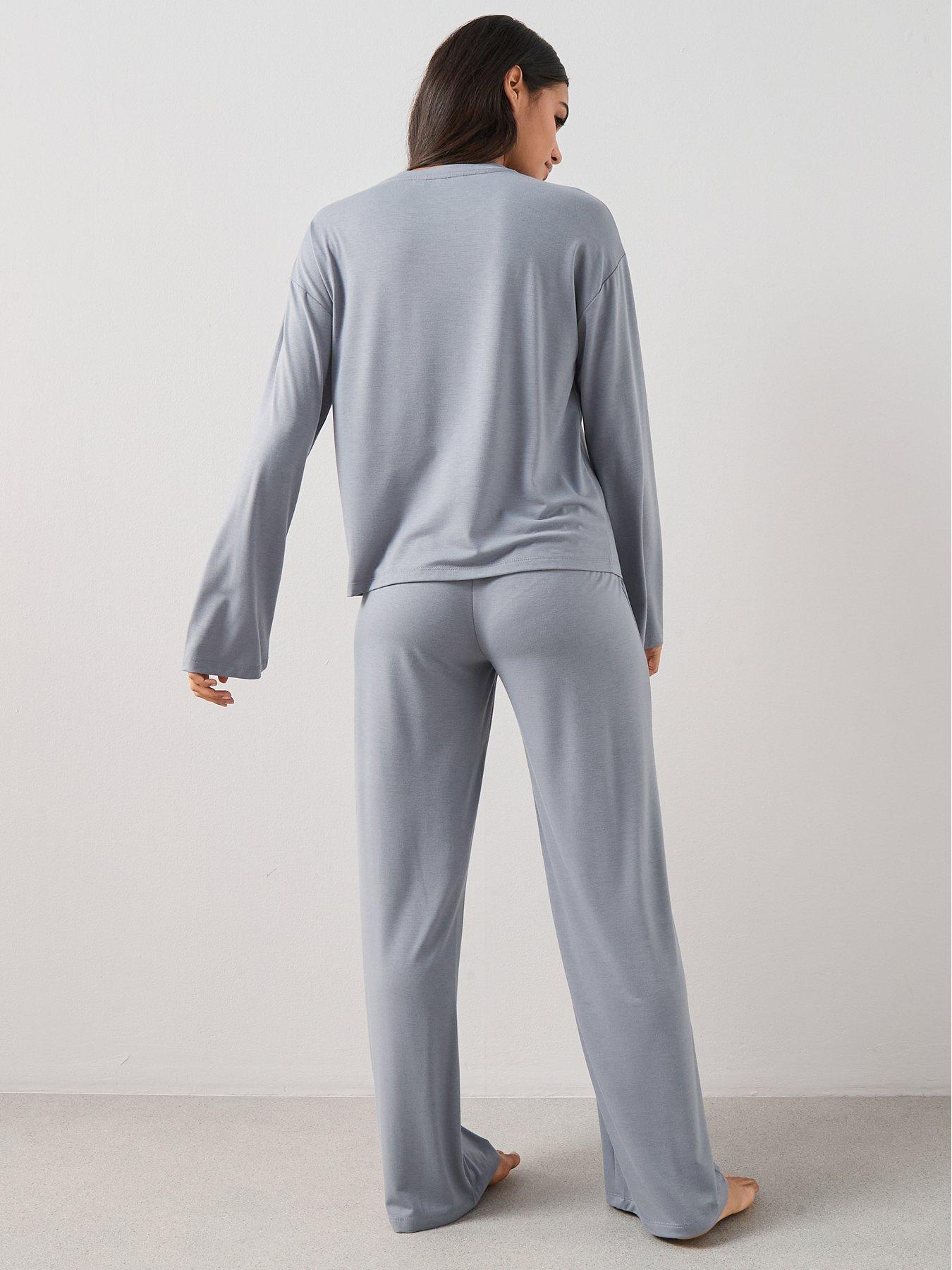 Image 2 of 6 of The Very Collection Long Sleeve Slouchy Pyjama Set &nbsp;- Blue