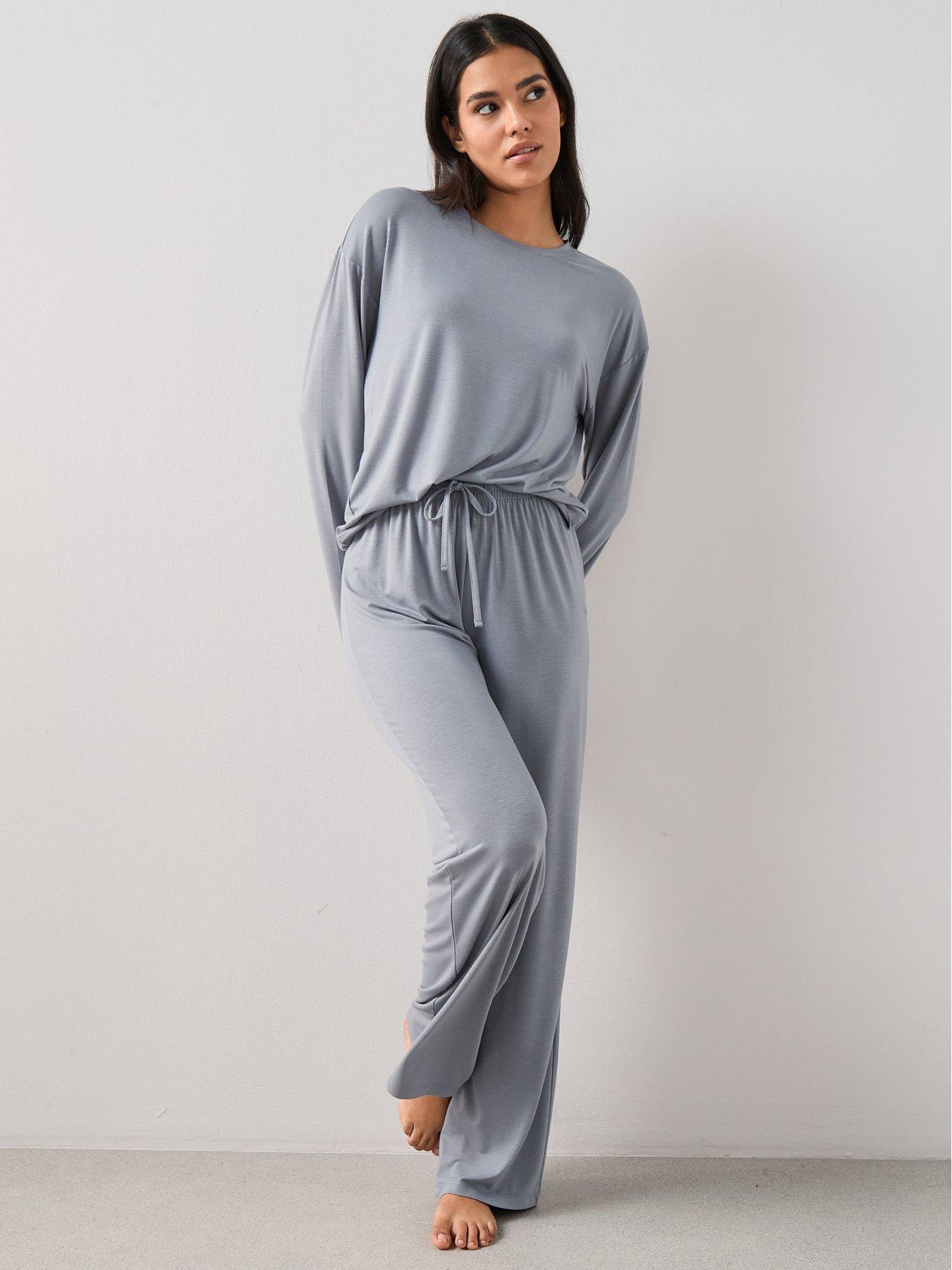 Image 3 of 6 of The Very Collection Long Sleeve Slouchy Pyjama Set &nbsp;- Blue
