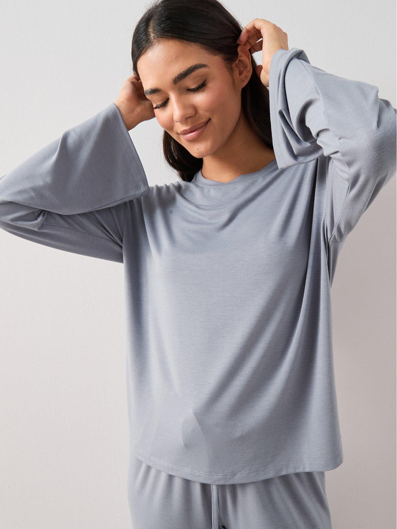 Image 4 of 6 of The Very Collection Long Sleeve Slouchy Pyjama Set &nbsp;- Blue