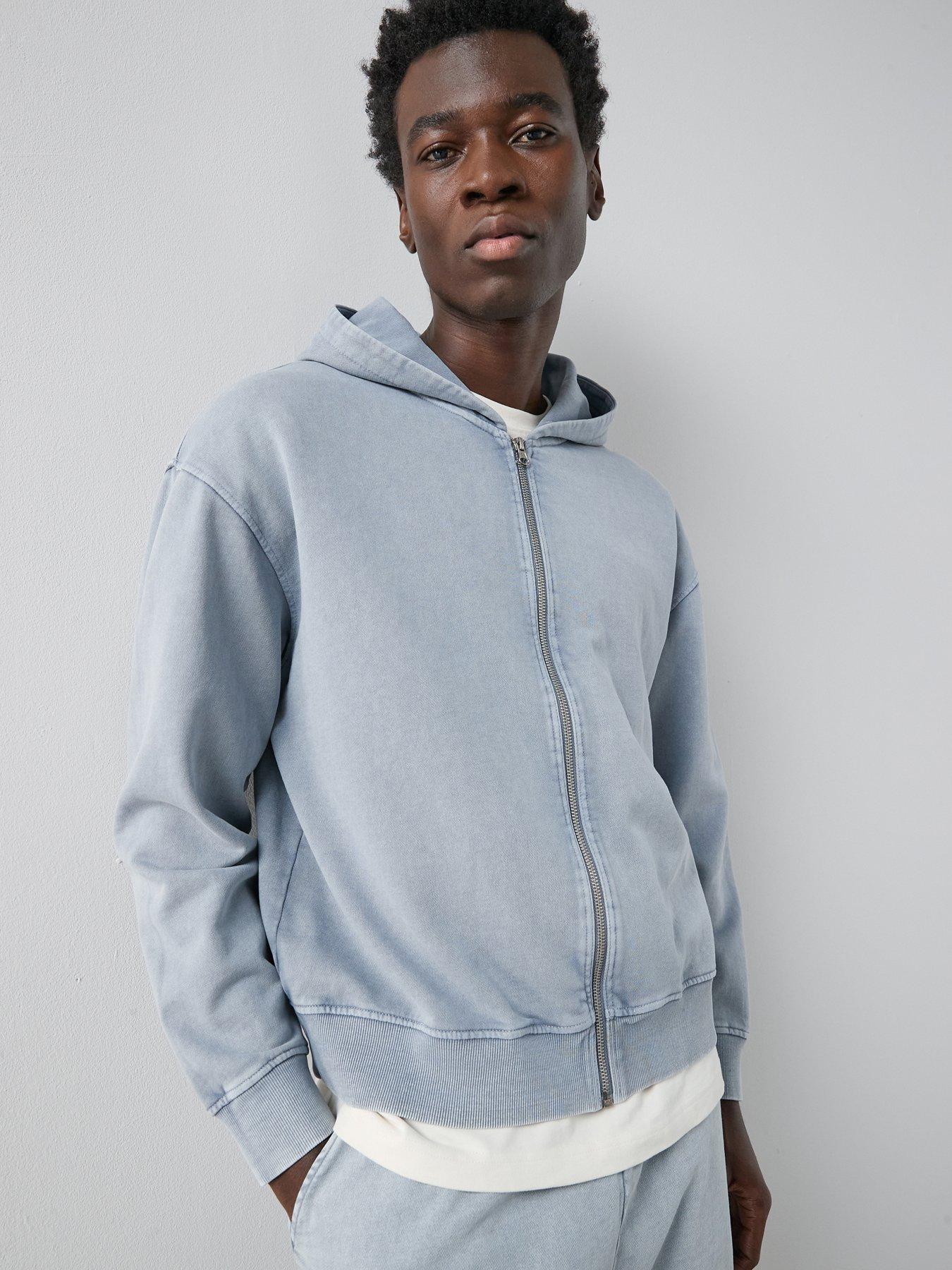The Very Collection Pure Cotton Washed Zip Through Hoody - Blue