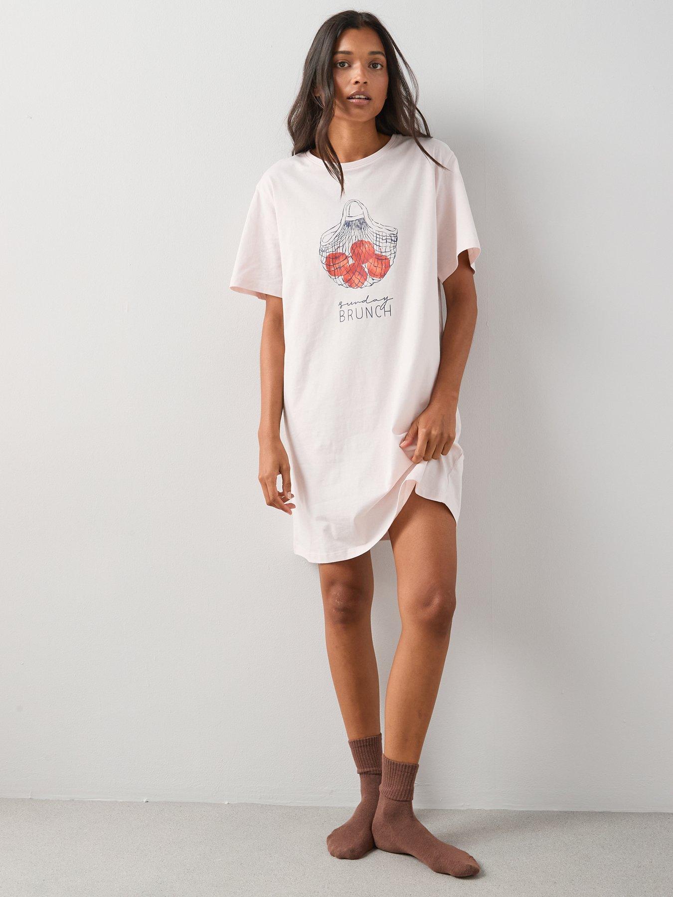 Image 2 of 5 of The Very Collection 2Pk Printed Night Dress - Pink