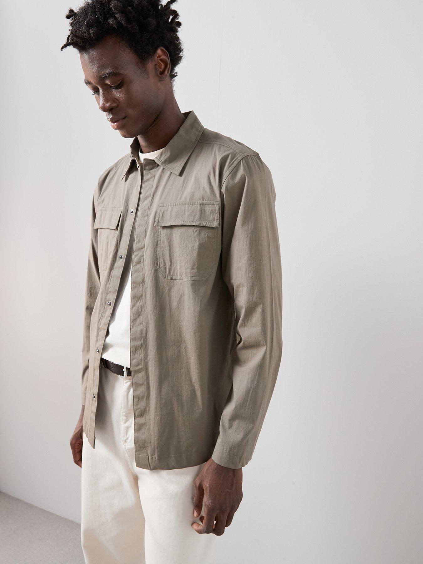the-very-collection-cotton-rich-double-pocket-textured-overshirt-khakioutfit