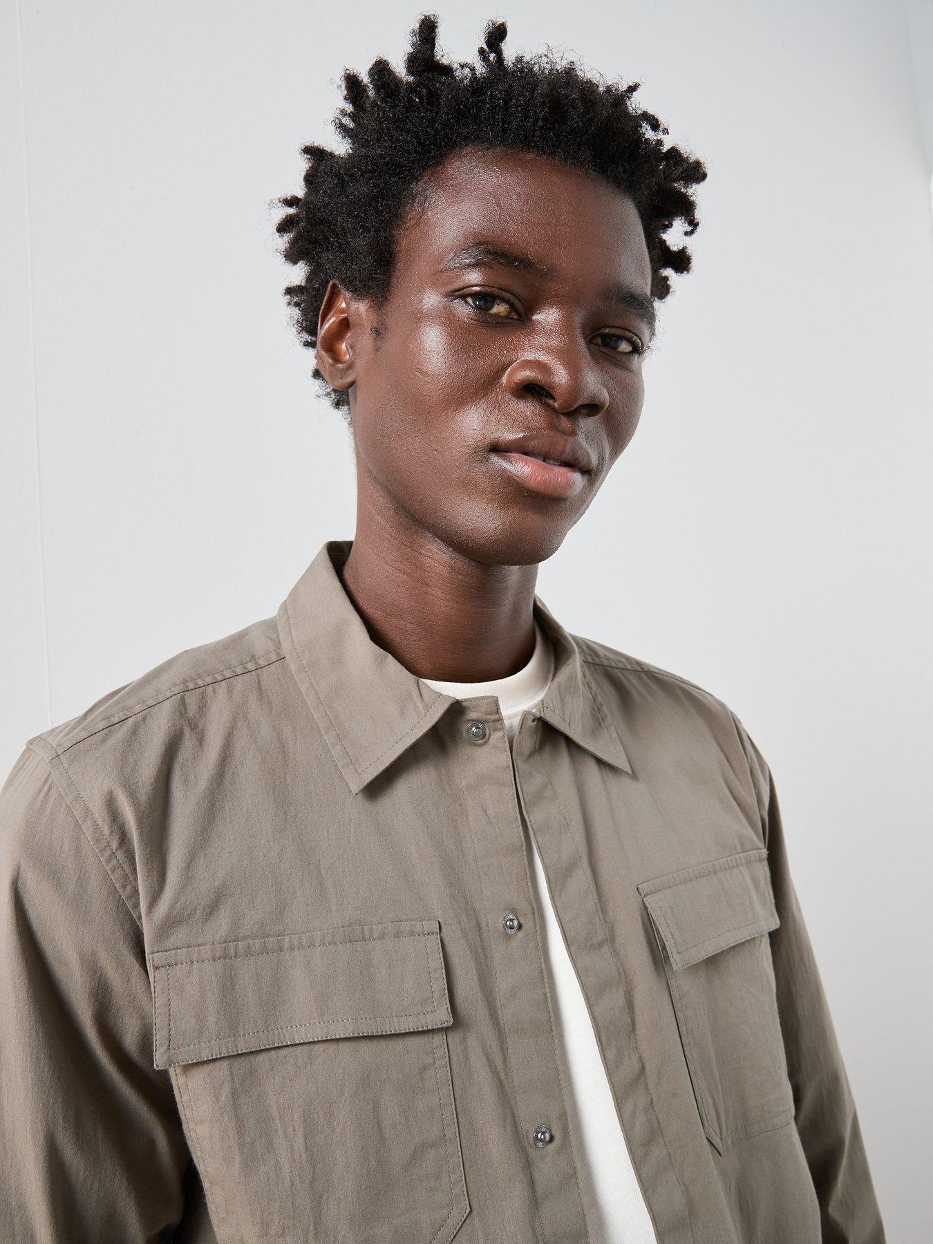 the-very-collection-cotton-rich-double-pocket-textured-overshirt-khakidetail