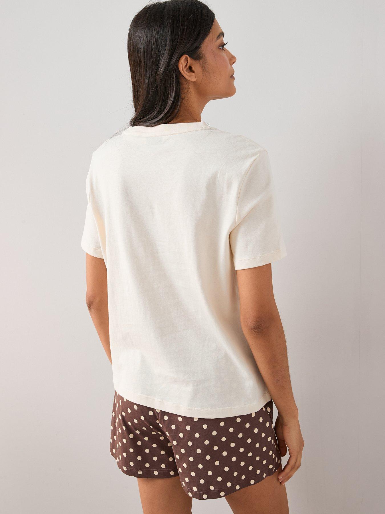 Image 2 of 6 of The Very Collection Short Sleeve T-Shirt and Short PJ Set - White