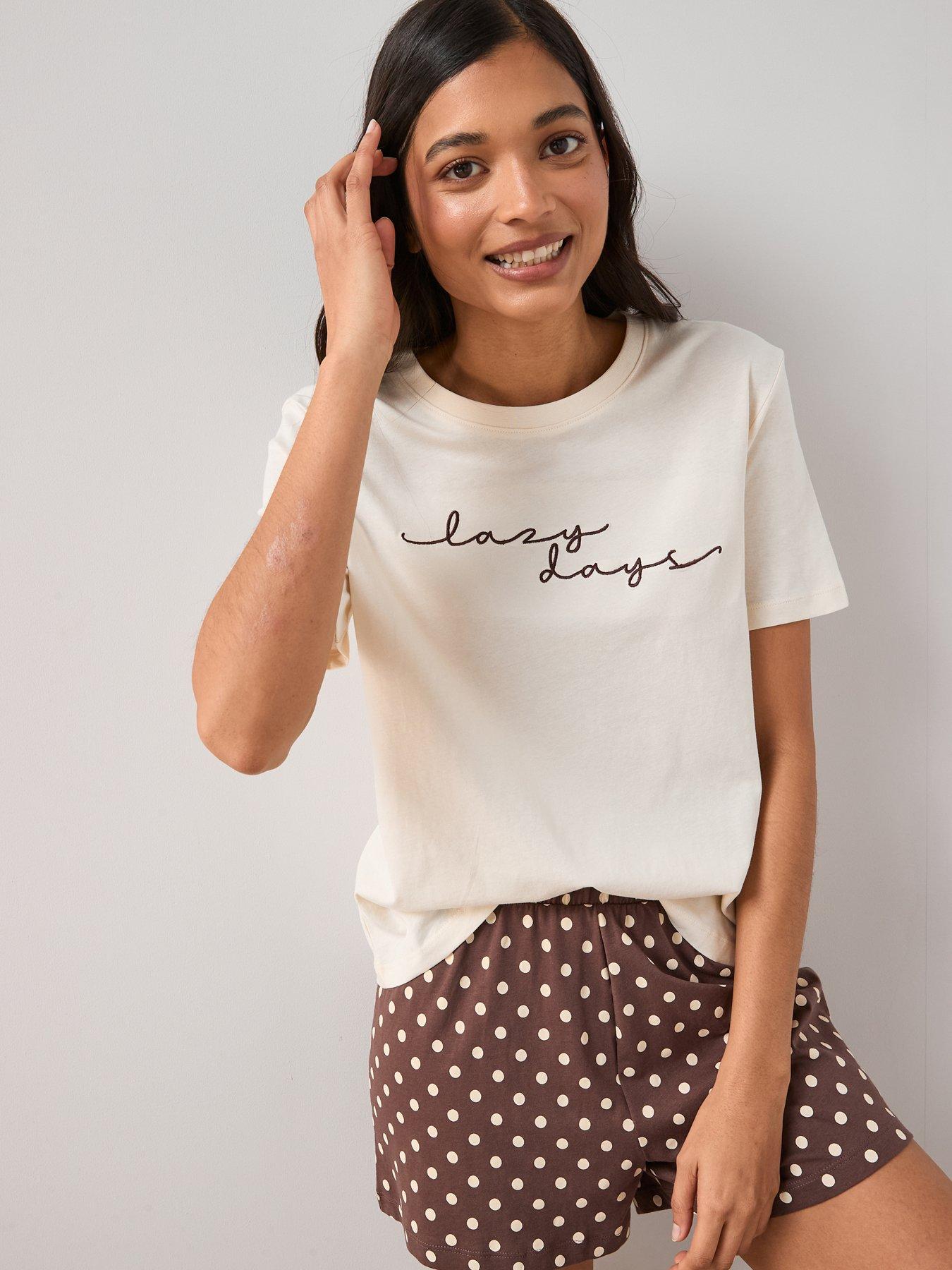 Image 4 of 6 of The Very Collection Short Sleeve T-Shirt and Short PJ Set - White