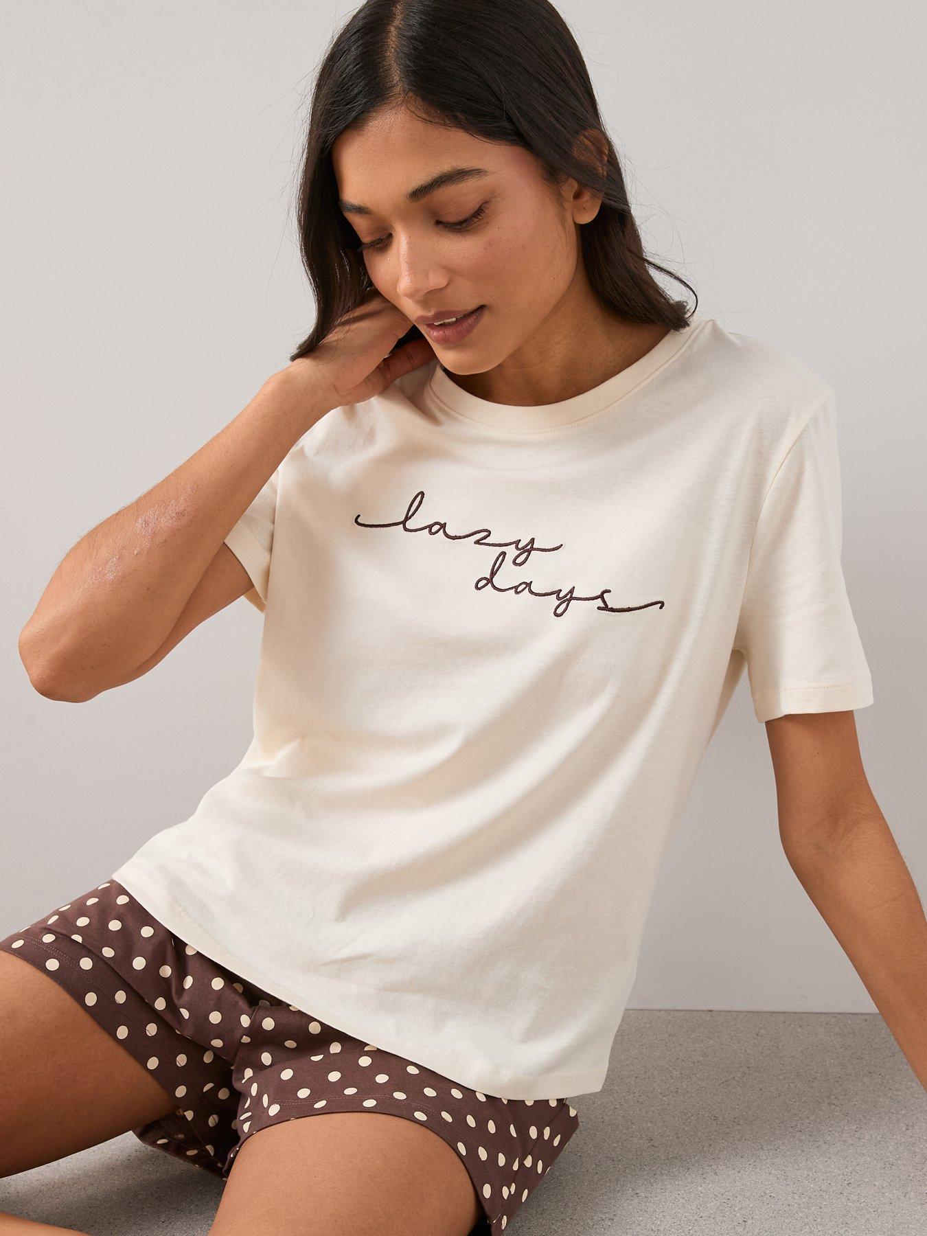 Image 6 of 6 of The Very Collection Short Sleeve T-Shirt and Short PJ Set - White