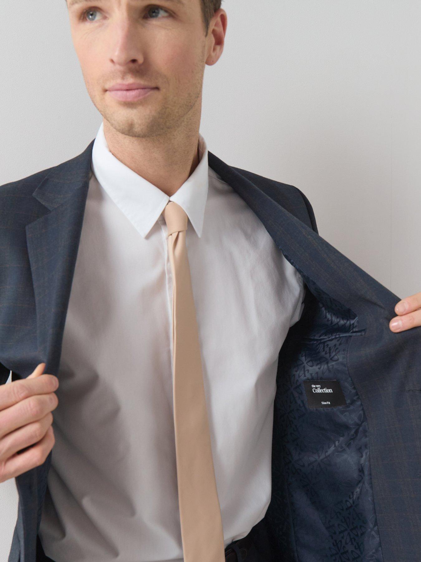 the-very-collection-slim-fit-single-breasted-checked-suit-jacket-navyoutfit