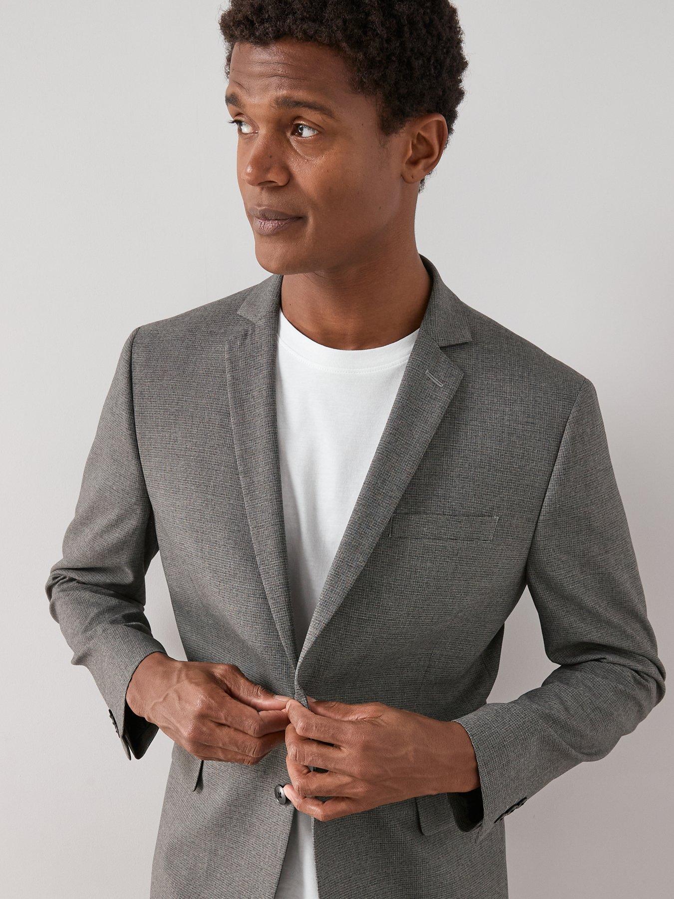 Image 5 of 7 of The Very Collection Regular Fit Single Breasted Textured Suit Jacket - Grey
