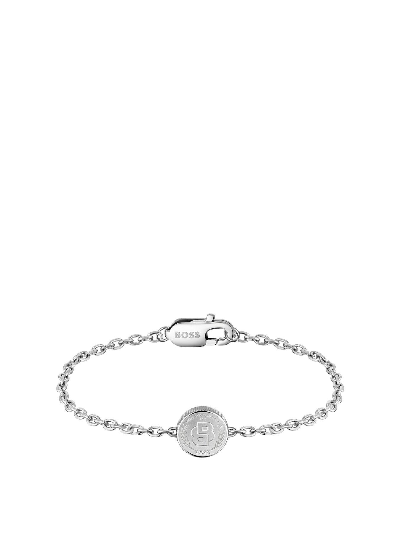 boss-gents-double-b-medallion-bracelet-silver