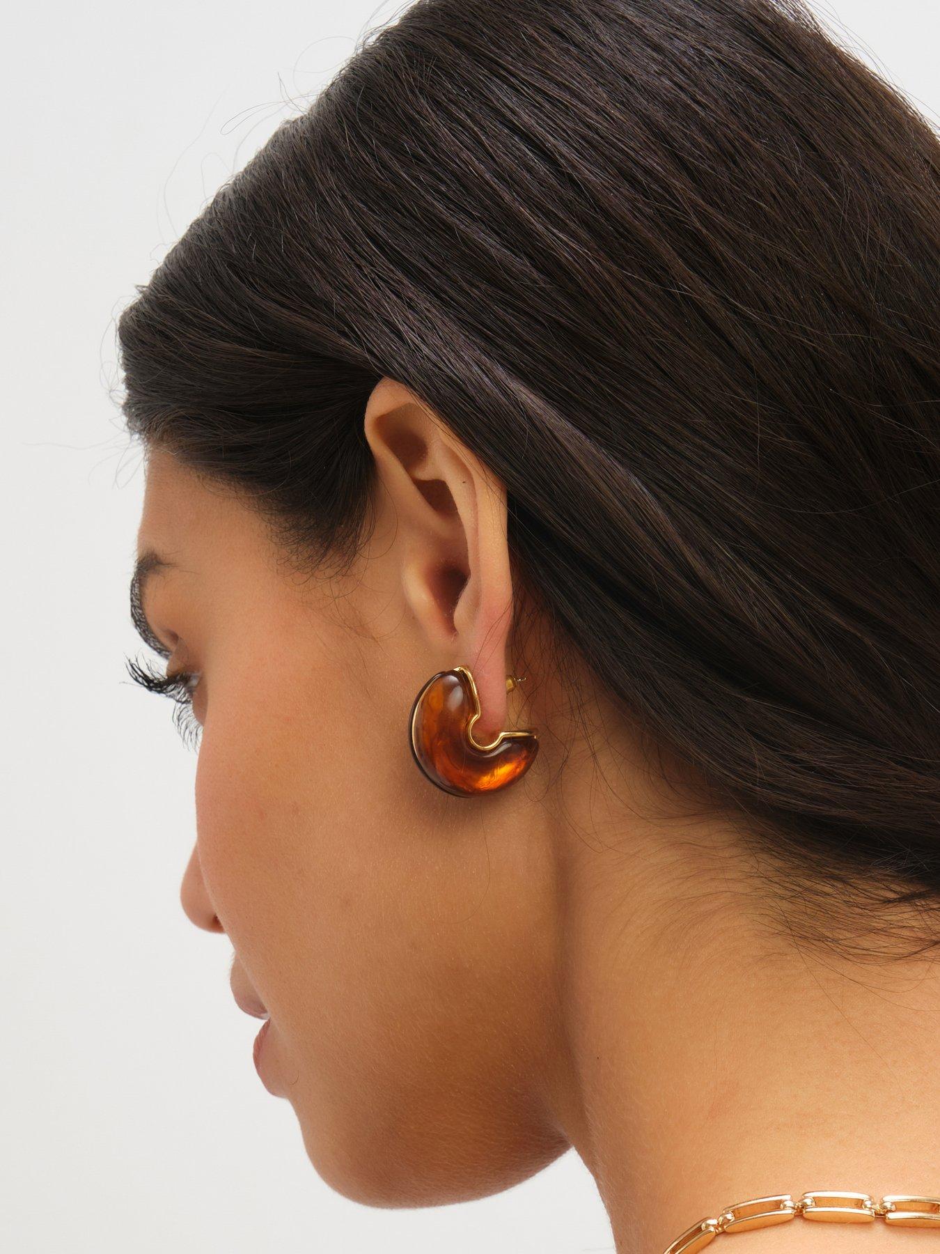 jon-richard-brown-resin-hoop-earrings-goldoutfit