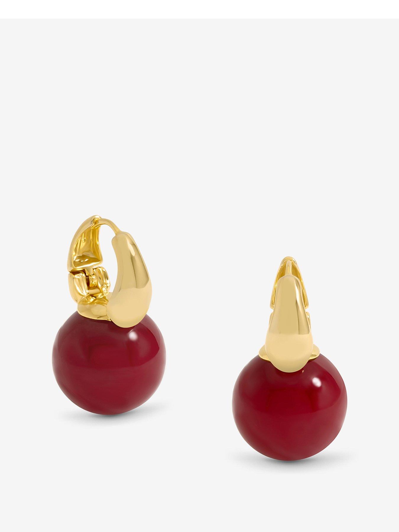 Jon Richard Plated Ridge And Jet Square Earrings - Gold