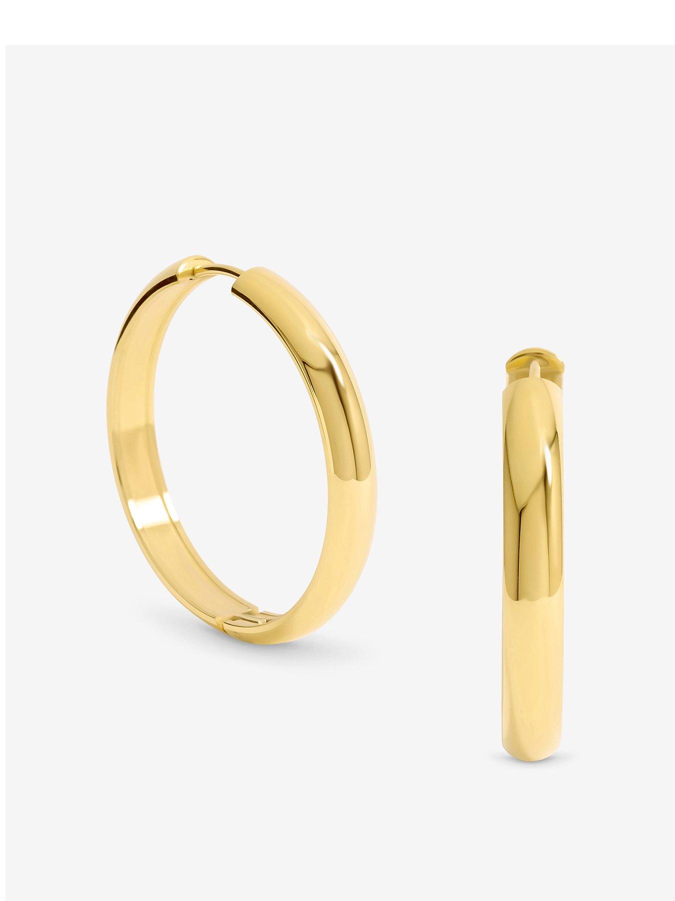 jon-richard-waterproof-gold-plated-large-flat-surface-hoop-earringsfront