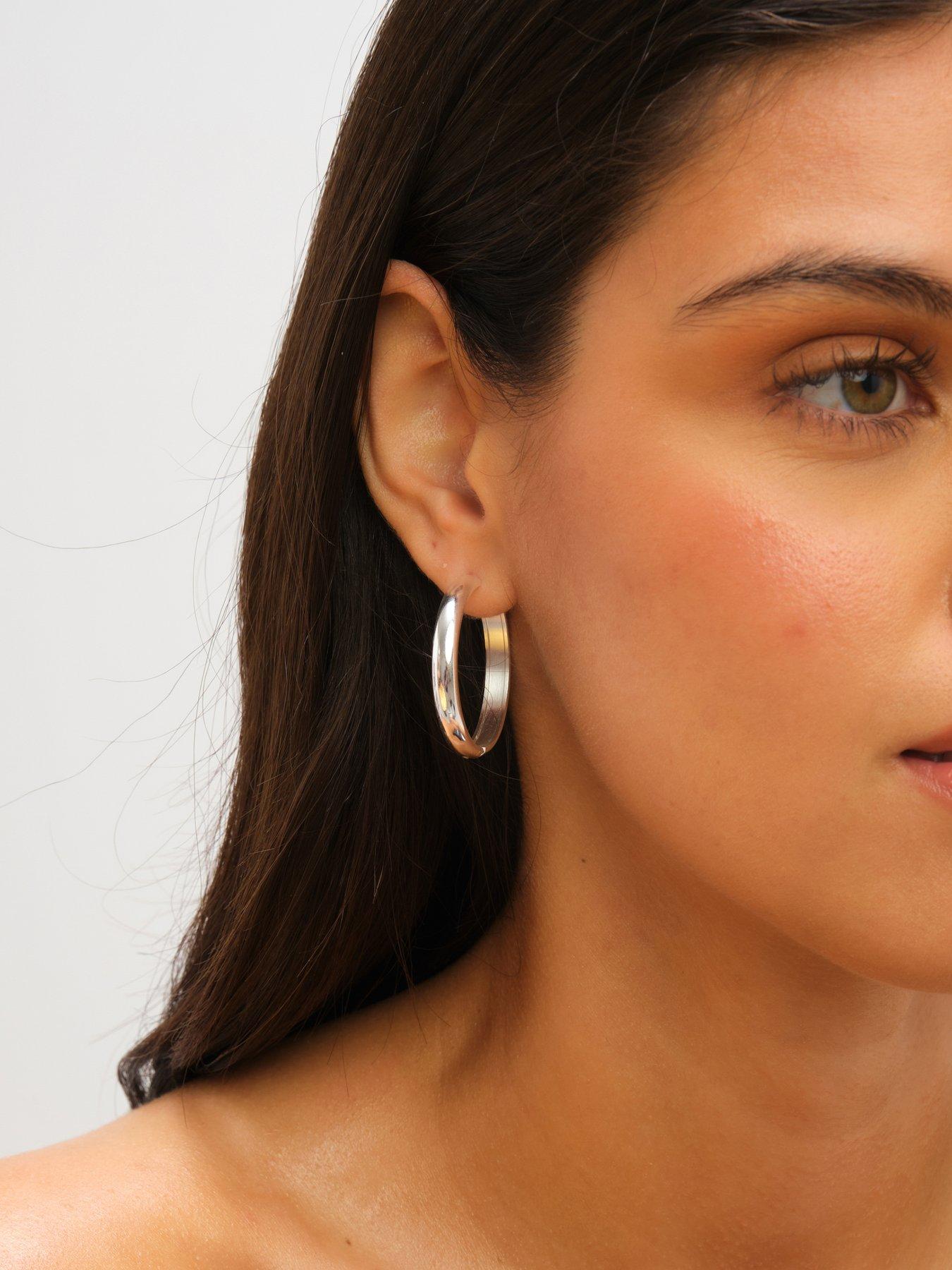 jon-richard-waterproof-platinum-plated-large-flat-surface-hoop-earringsstillFront