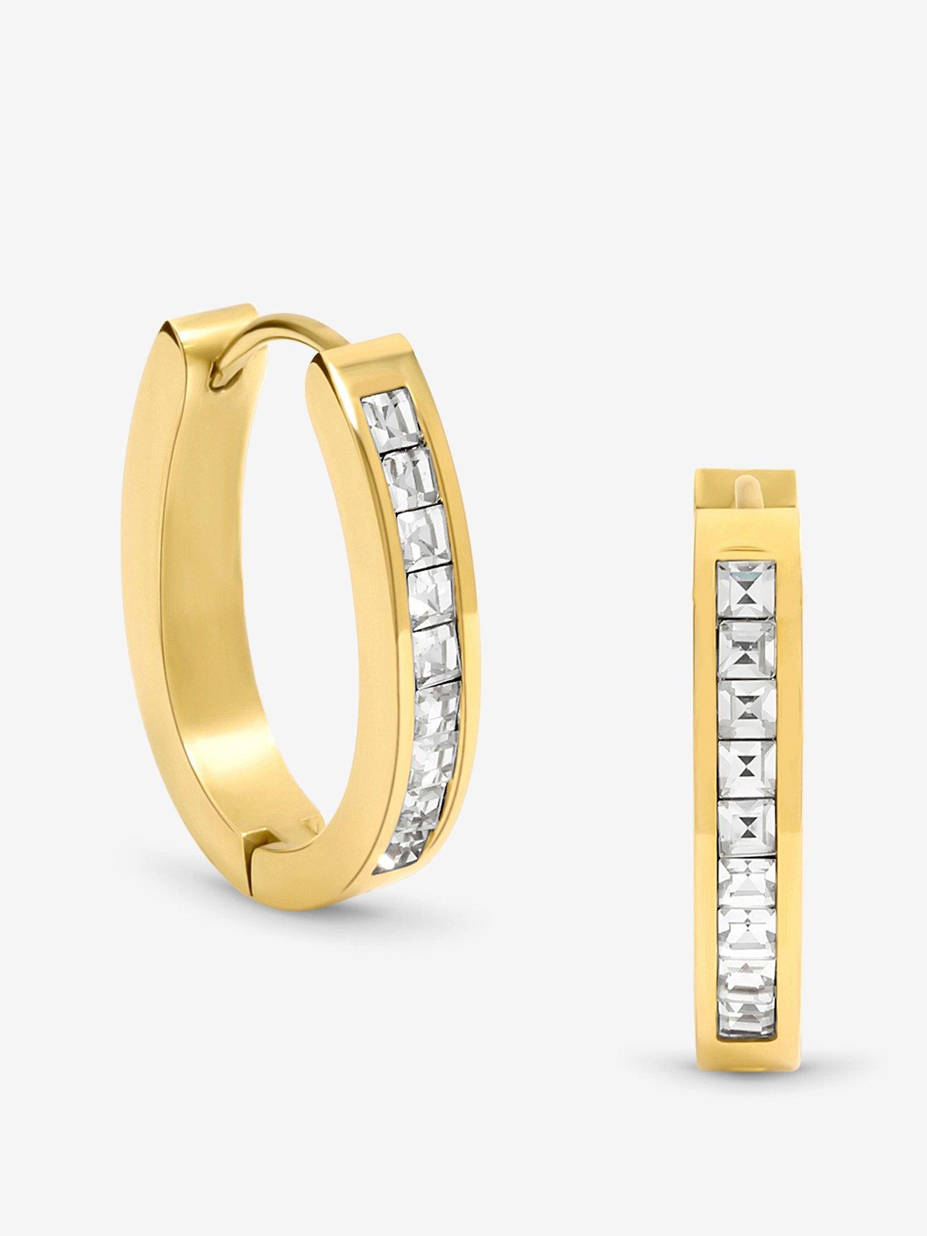 jon-richard-waterproof-gold-plated-crystal-and-polished-hoop-earrings