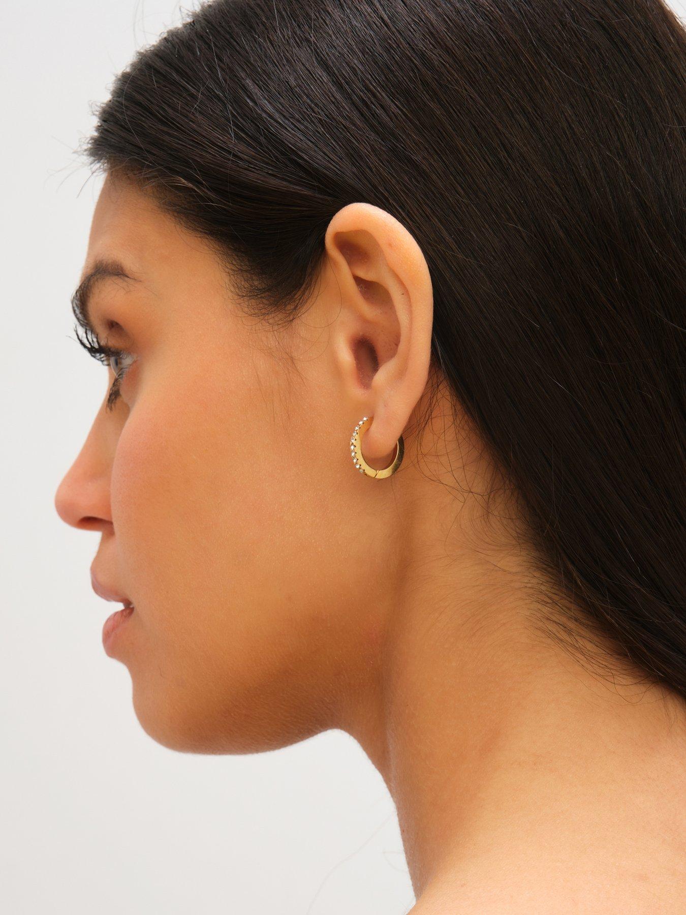 jon-richard-waterproof-gold-plated-crystal-and-polished-huggie-hoop-earringsstillFront