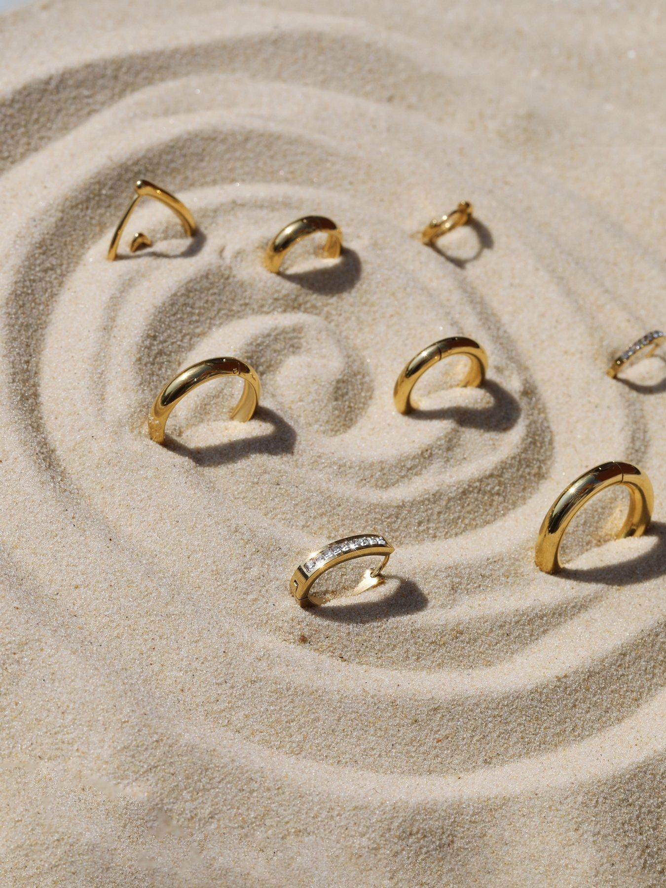 jon-richard-waterproof-gold-plated-crystal-and-polished-huggie-hoop-earringsback