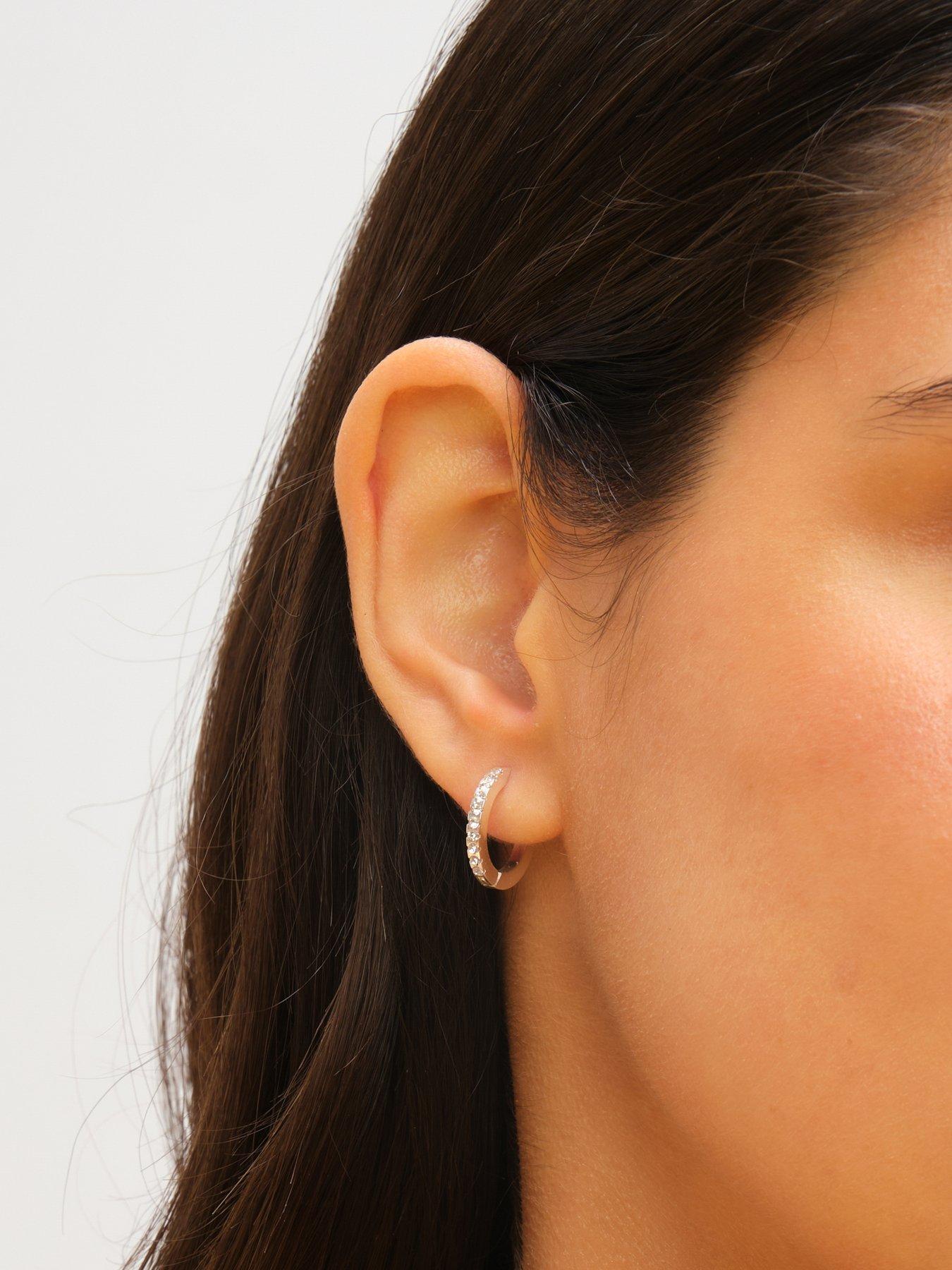 jon-richard-waterproof-sterling-silver-plated-crystal-and-polished-huggie-hoop-earringsstillFront