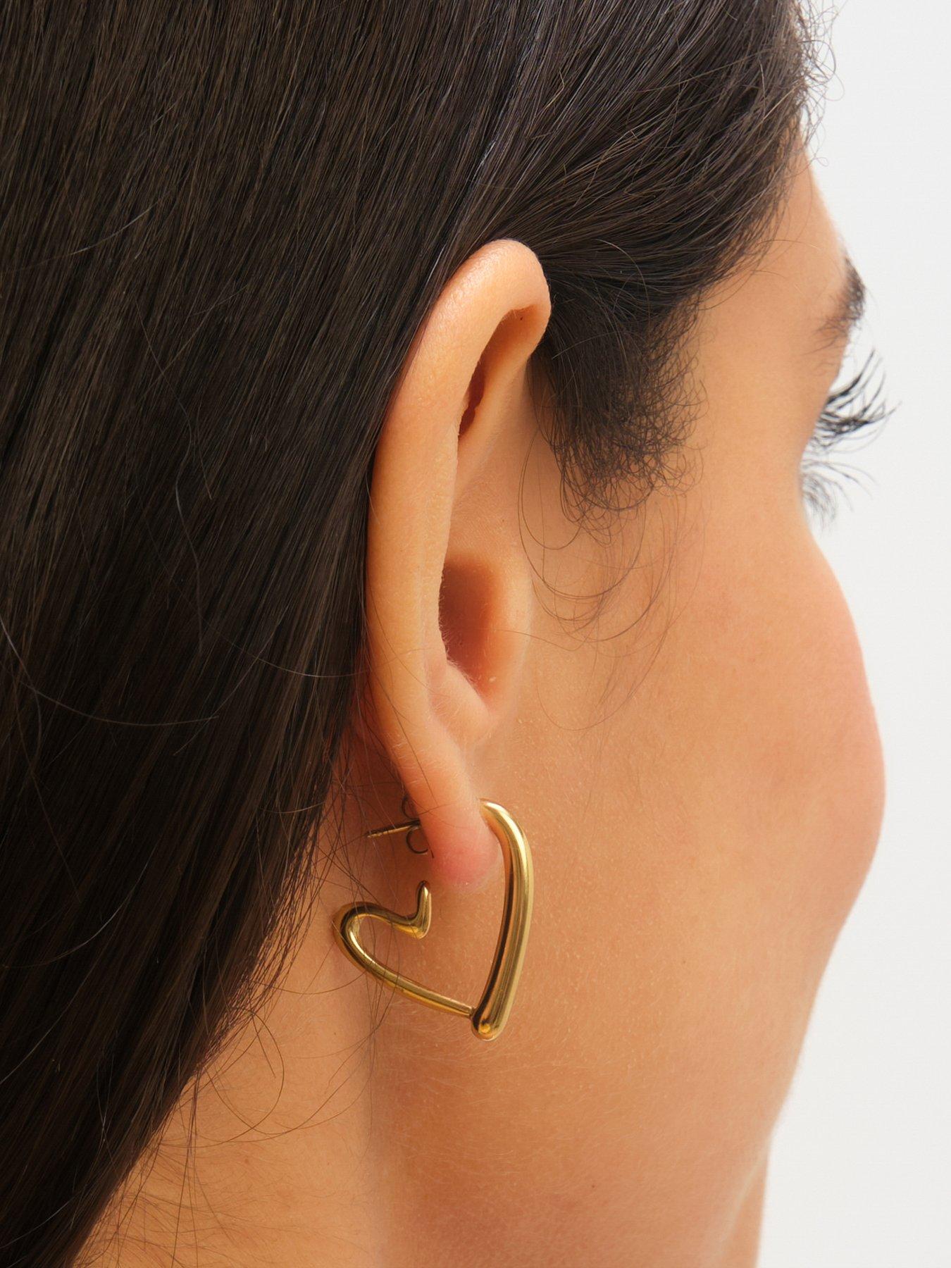 Image 4 of 4 of Jon Richard Waterproof Gold Plated Heart Hoop Earrings