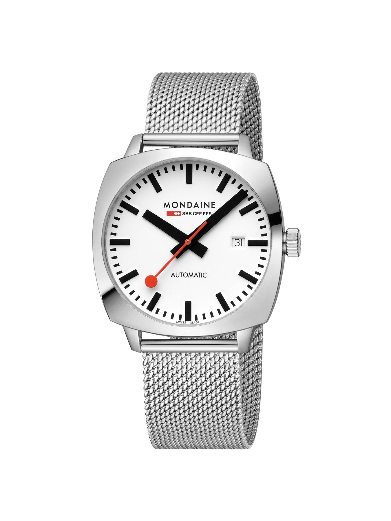 Image 3 of 8 of Mondaine Mens Cushion Automatic 39mm&nbsp;Stainless Steel Watch&nbsp;- Silver
