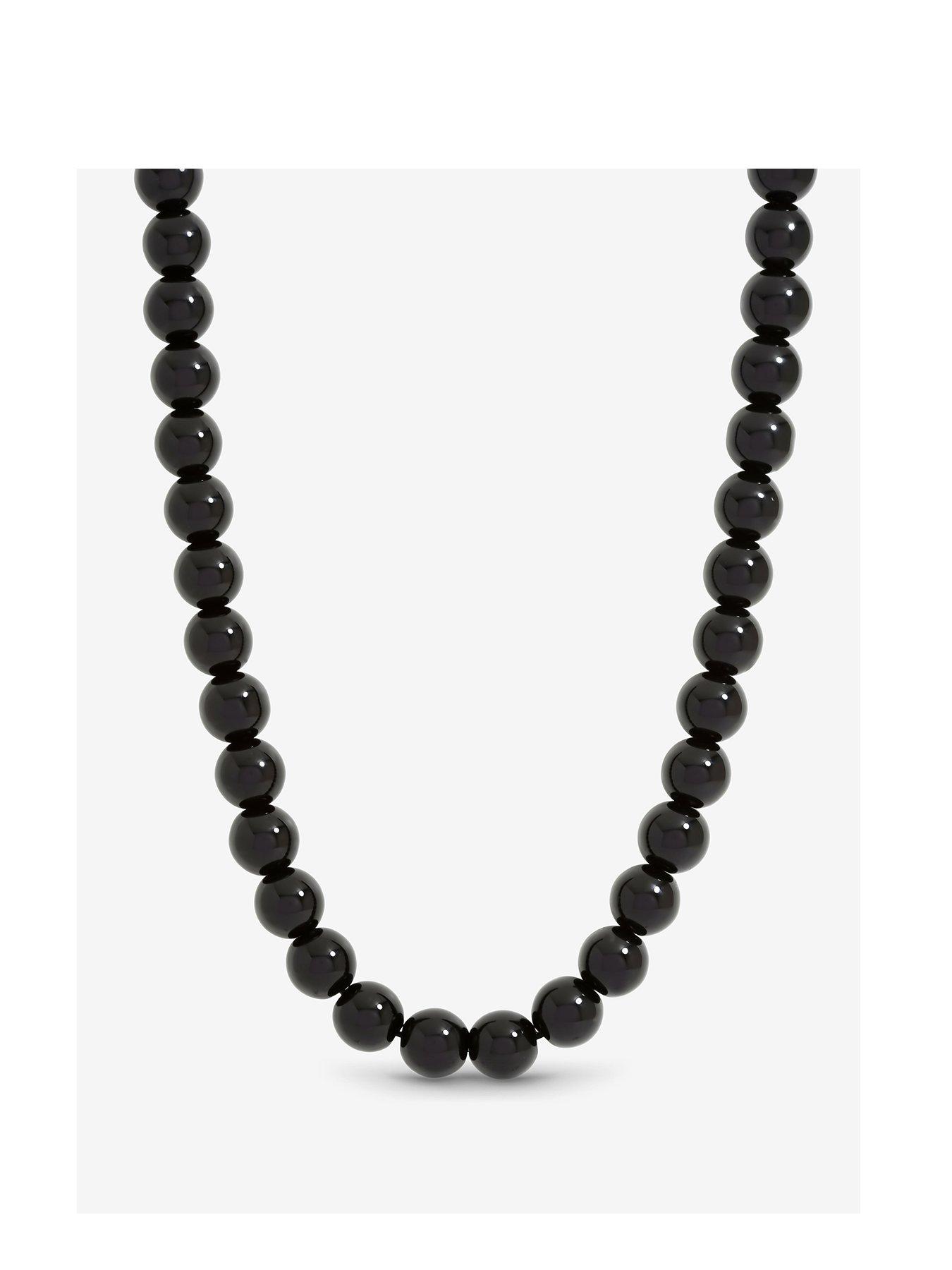 Jon Richard Jet Resin Orb Necklace - Black