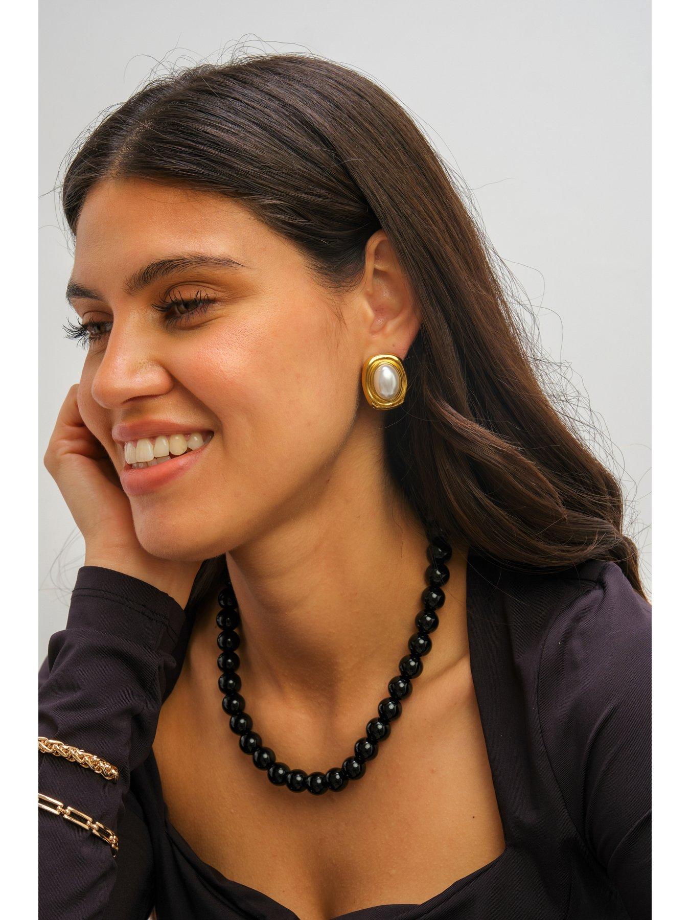 Image 2 of 5 of Jon Richard Jet Resin Orb Necklace - Black