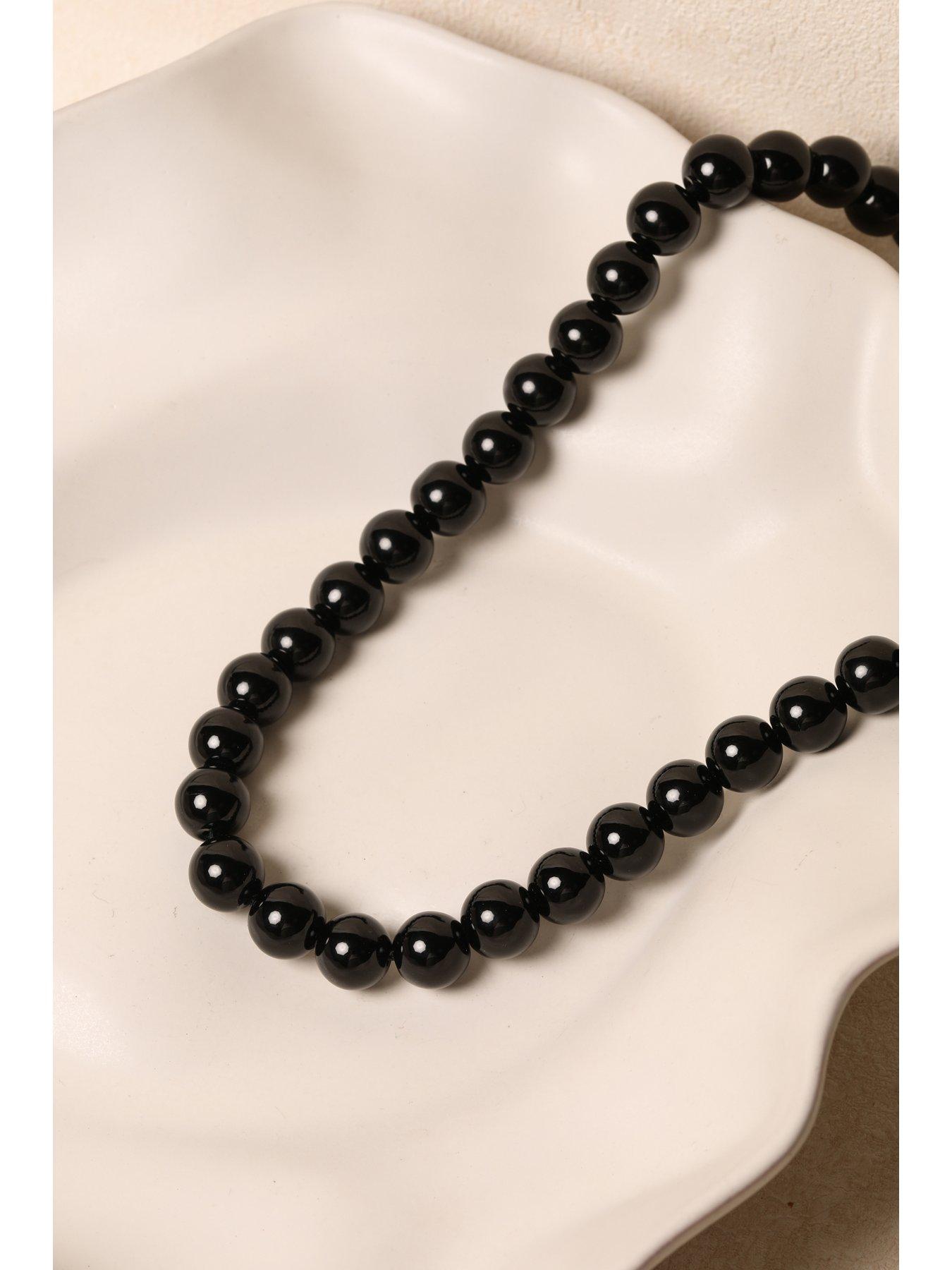 Image 3 of 5 of Jon Richard Jet Resin Orb Necklace - Black