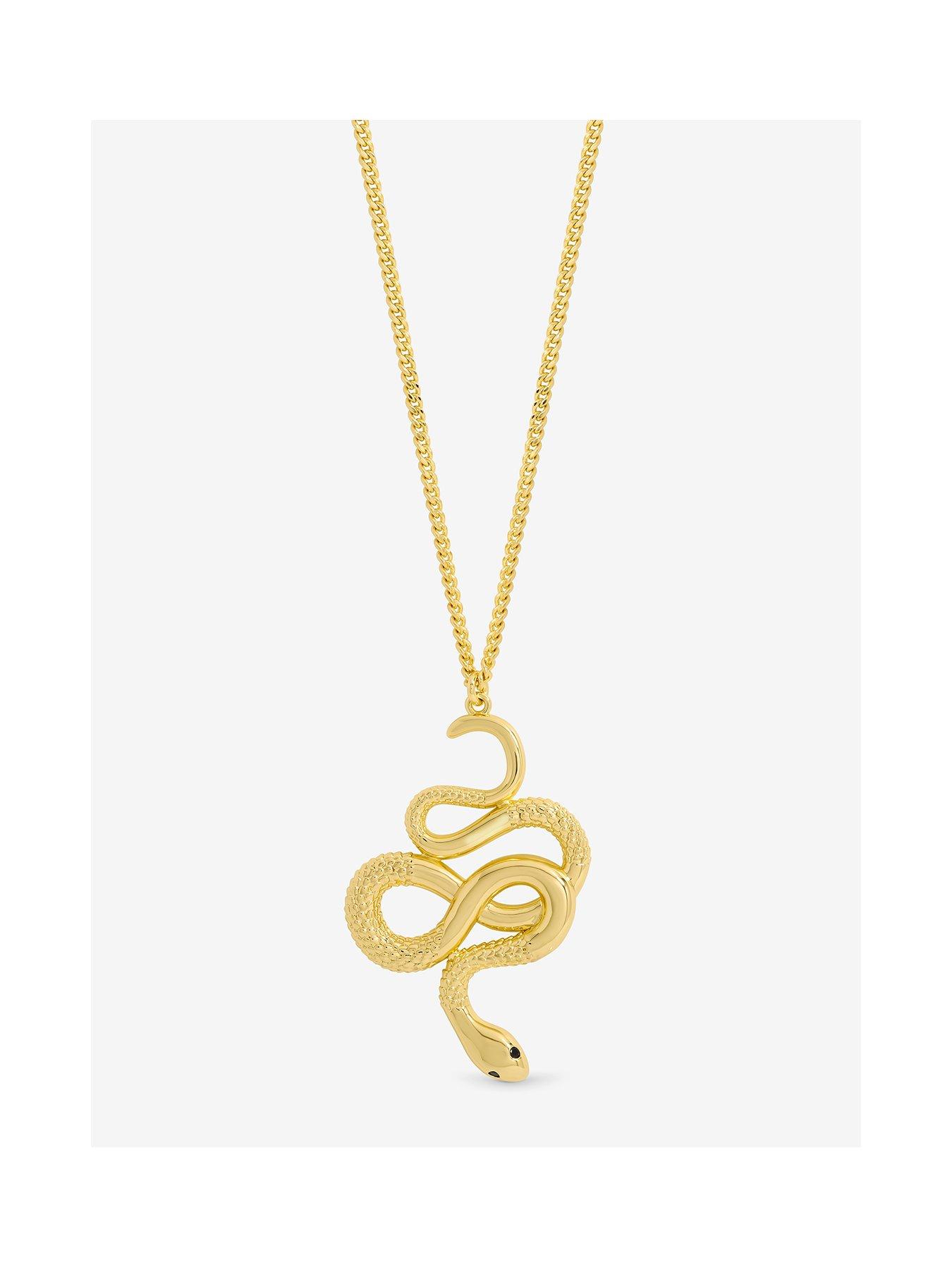 Jon Richard Plated Snake Long Pendant - Gold
