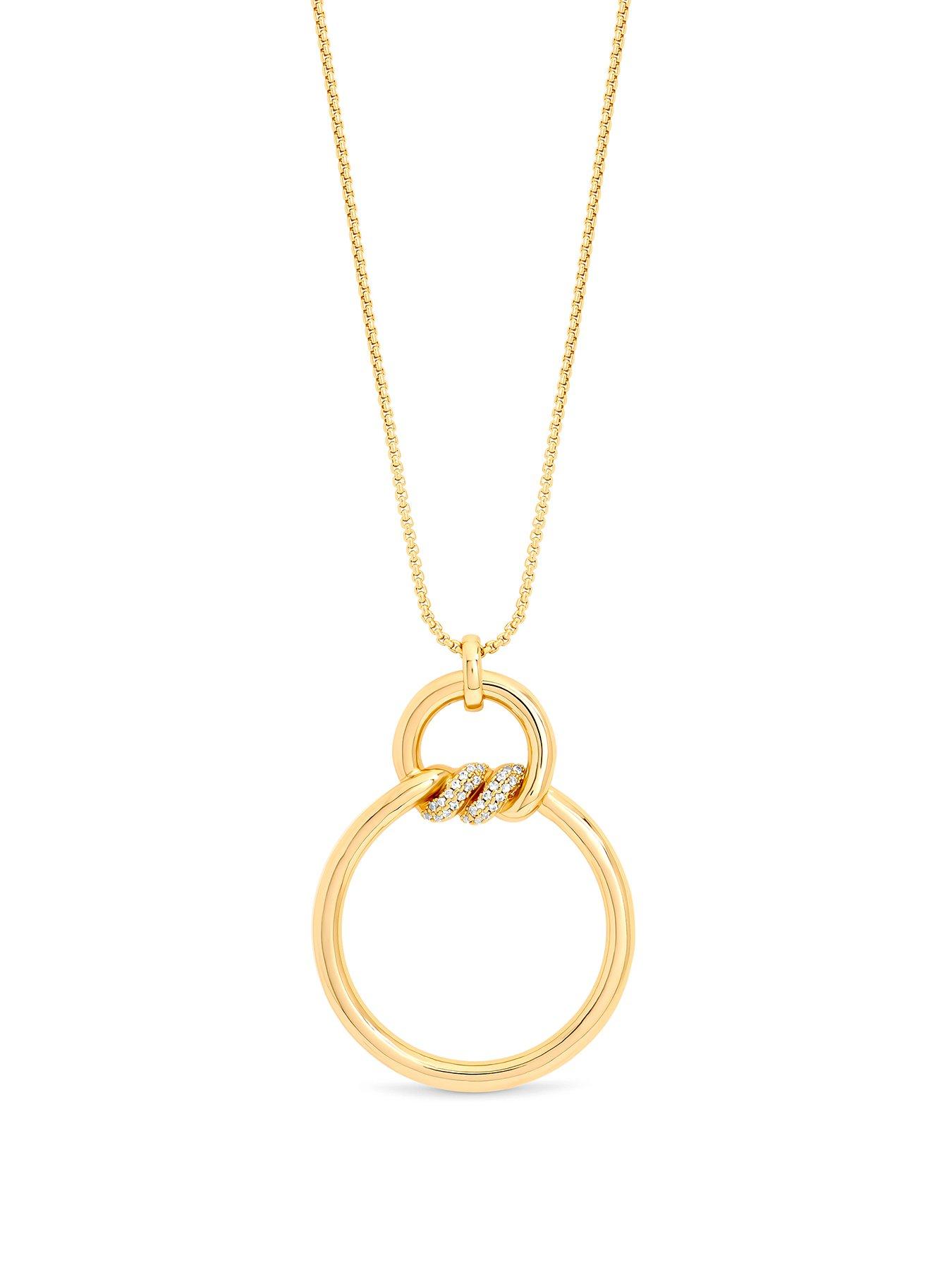 Jon Richard Jon Richard Gold Plated and Pave Long Pendant