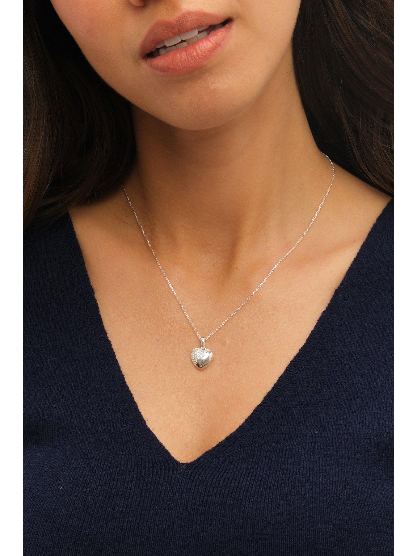 Image 2 of 7 of Simply Silver Sterling Silver 925 Polished And Micro Pave Pendant - Gift Pouch