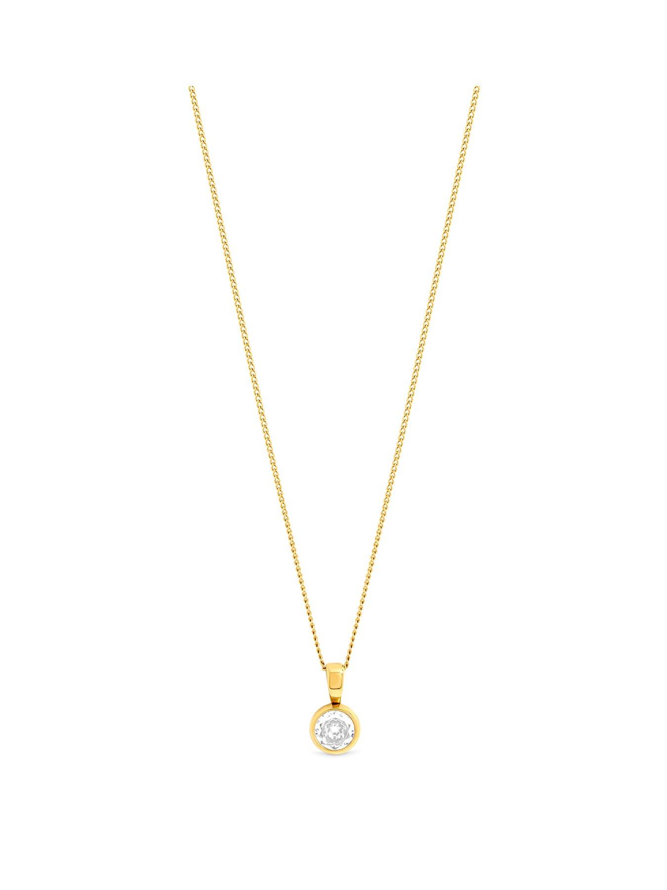 Jon Richard Waterproof Gold Plated Crystal Besel Pendant