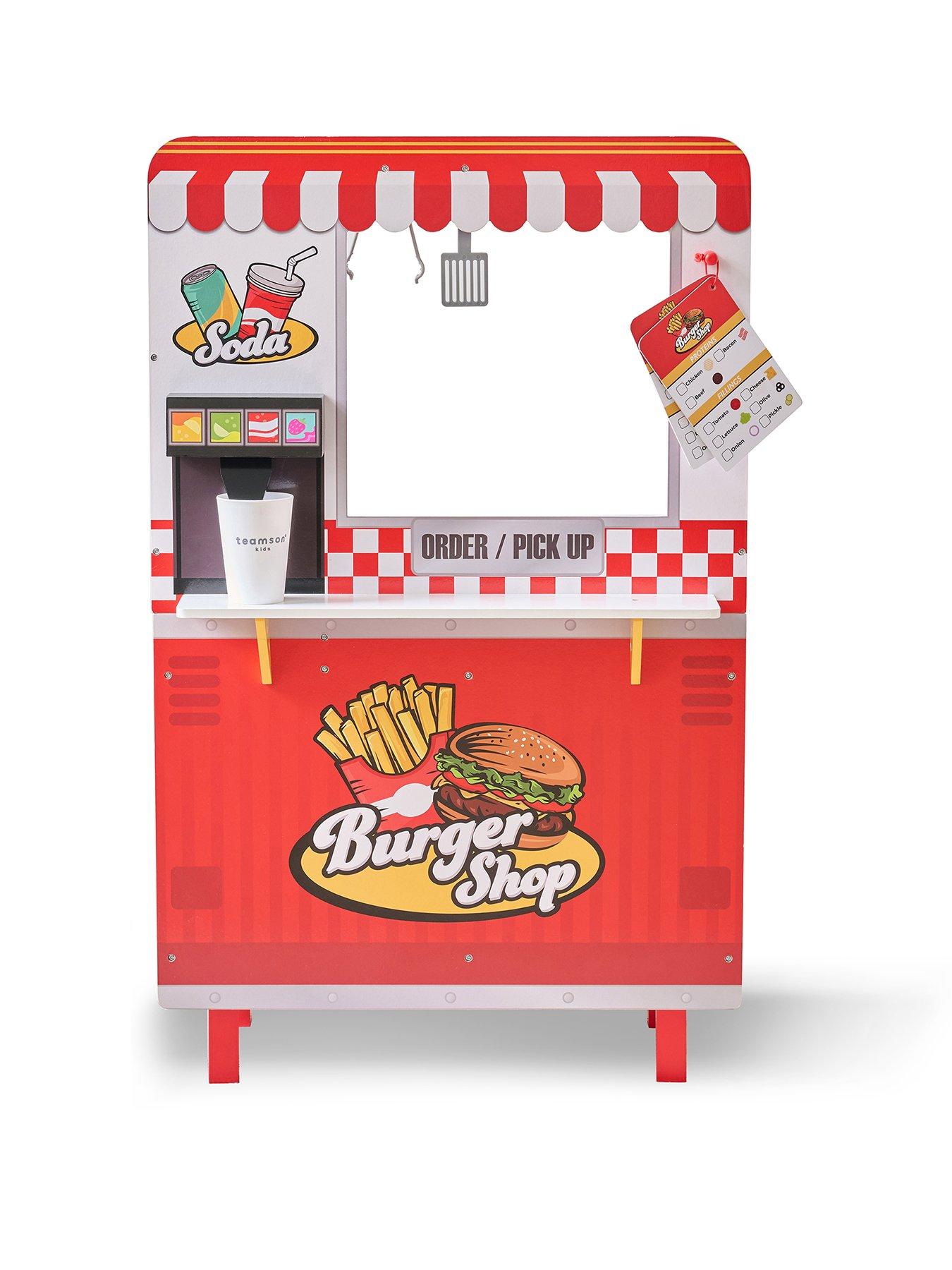 Teamson Kids Flip  &  Fry Burger Shop - Red