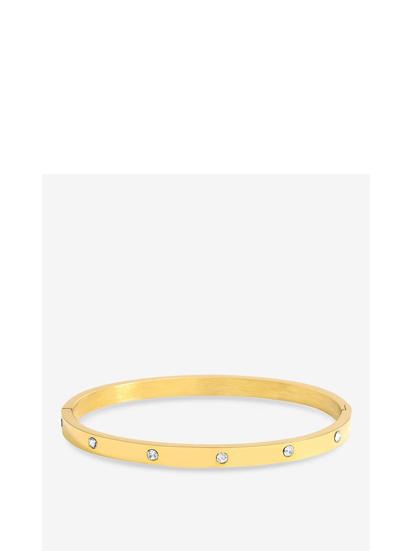 Jon Richard Waterproof Gold Plated Crystal Polished Bangle